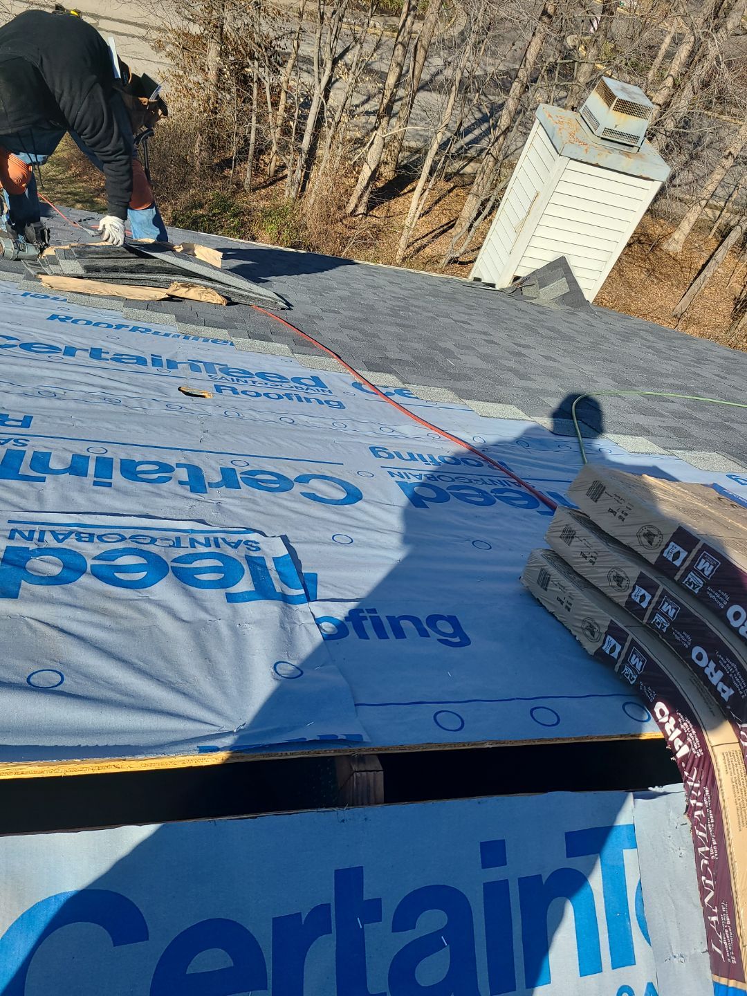 Burke: Residential Roof Replacement with CertainTeed Landmark Pro in Max Def Moire Black by RM Banning, Inc.