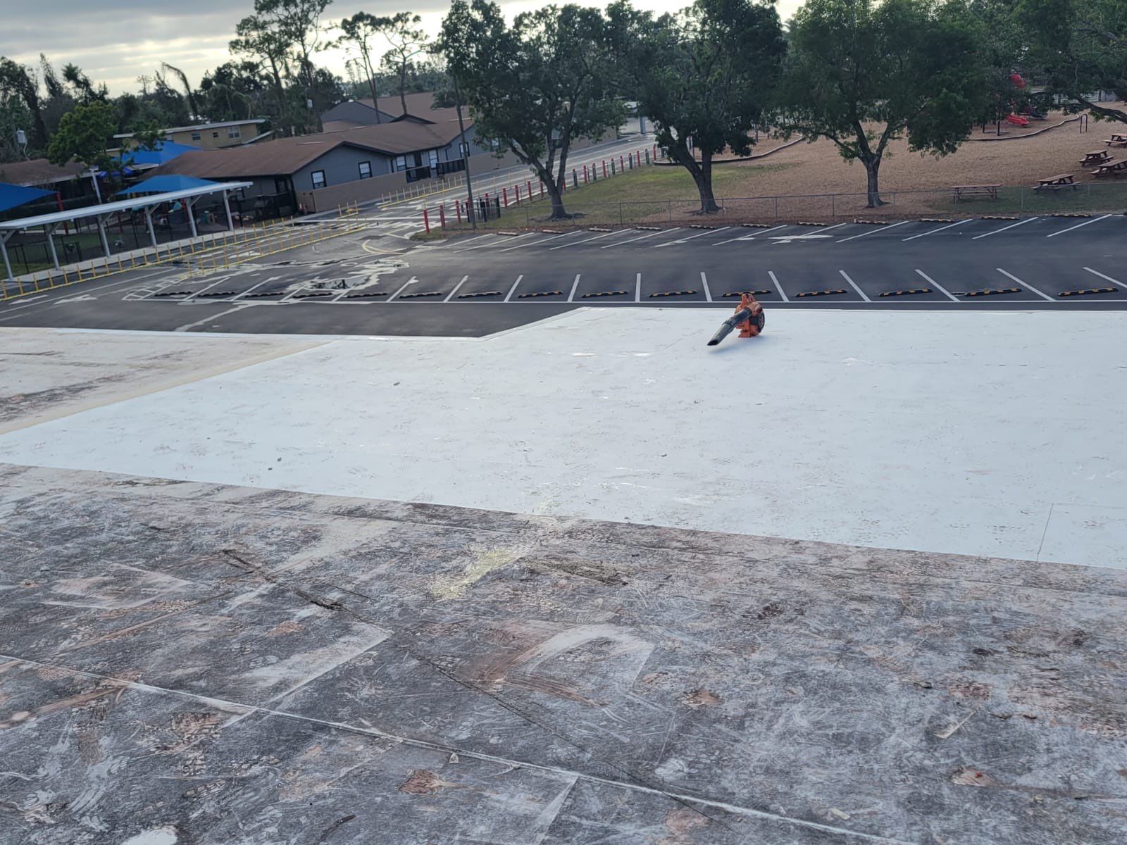 Emergency Repair on School from Storm Damage by Four Peaks Roofing