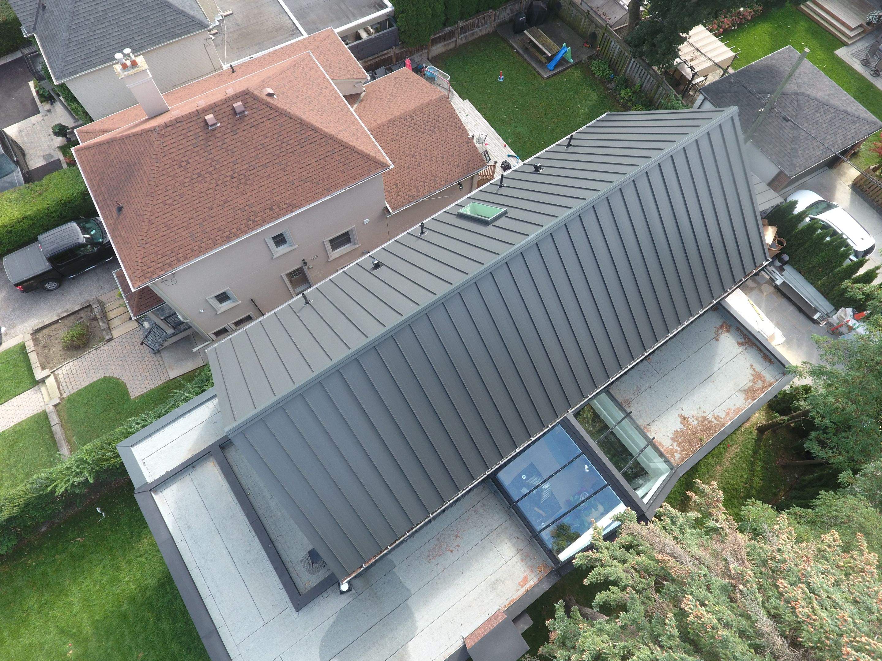 New Home Construction using 16" Standing Seam Panels by Jay Carter Roofing & Sheet Metal