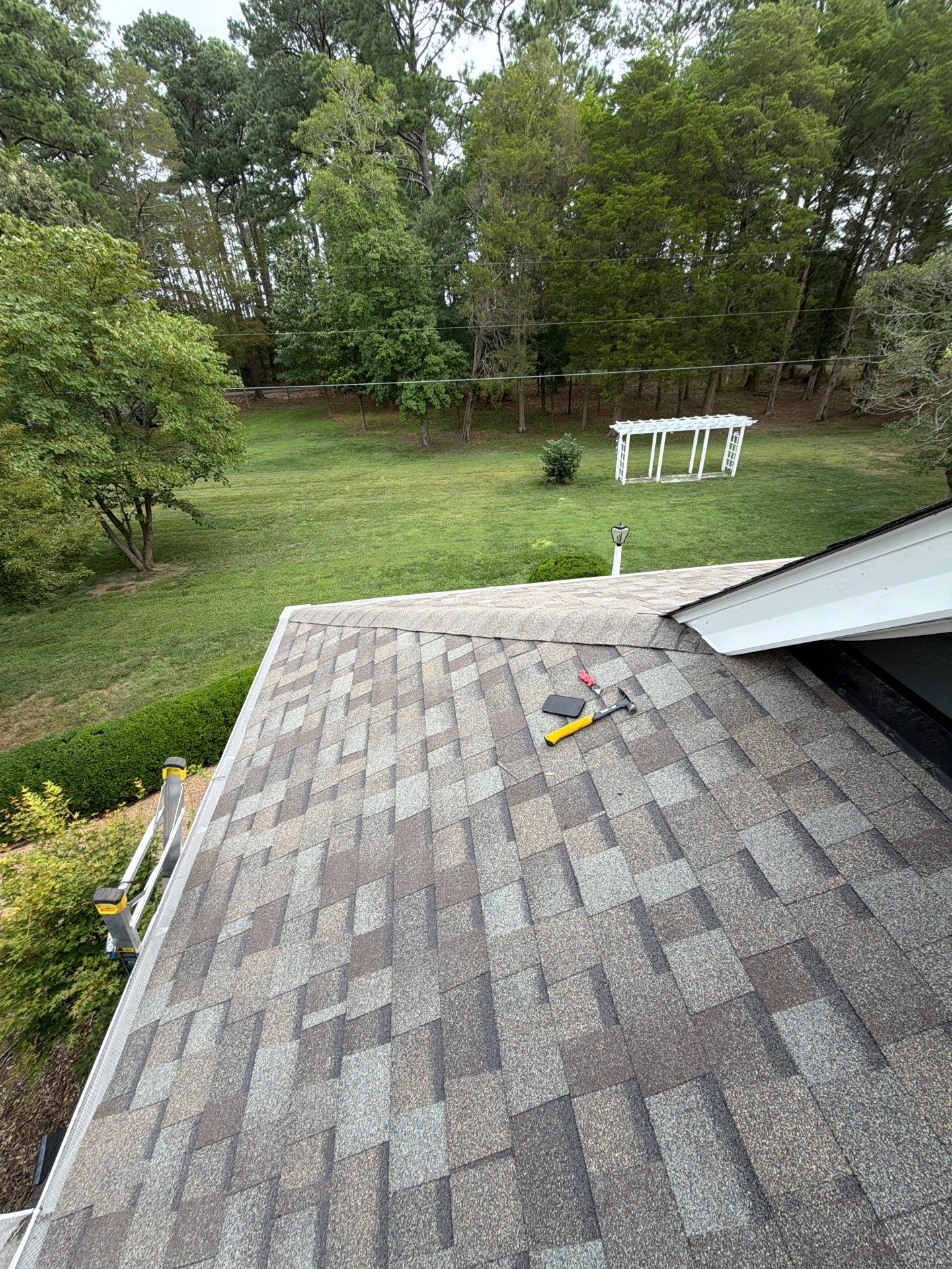 Roof Replacement and White Gutter Installation in Gloucester by Cade Construction