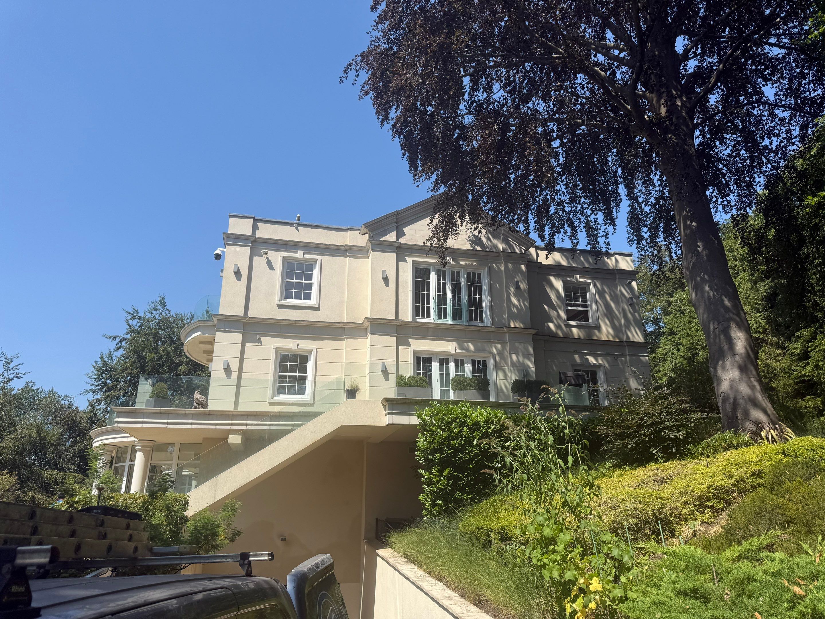 Full Exterior Cleaning of a Neoclassical Estate in Weybridge by Ges Exterior Cleaning ltd