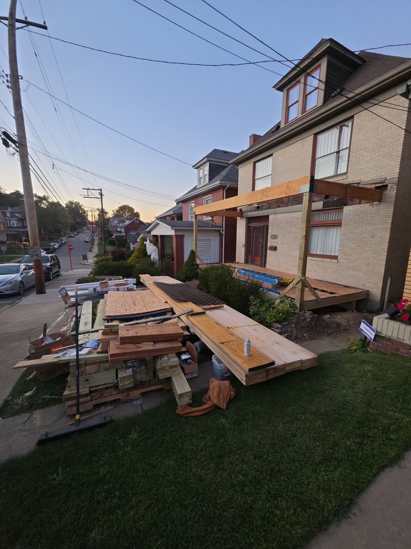 Custom Covered Front Porch Deck Build in Pittsburgh by Cousins Roofing Siding & Decks