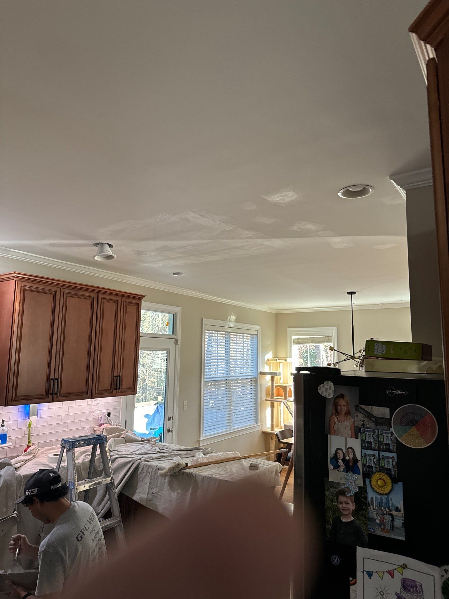 Drywall damage repair and repaint by GonzalezPainters & Contractors Inc 
