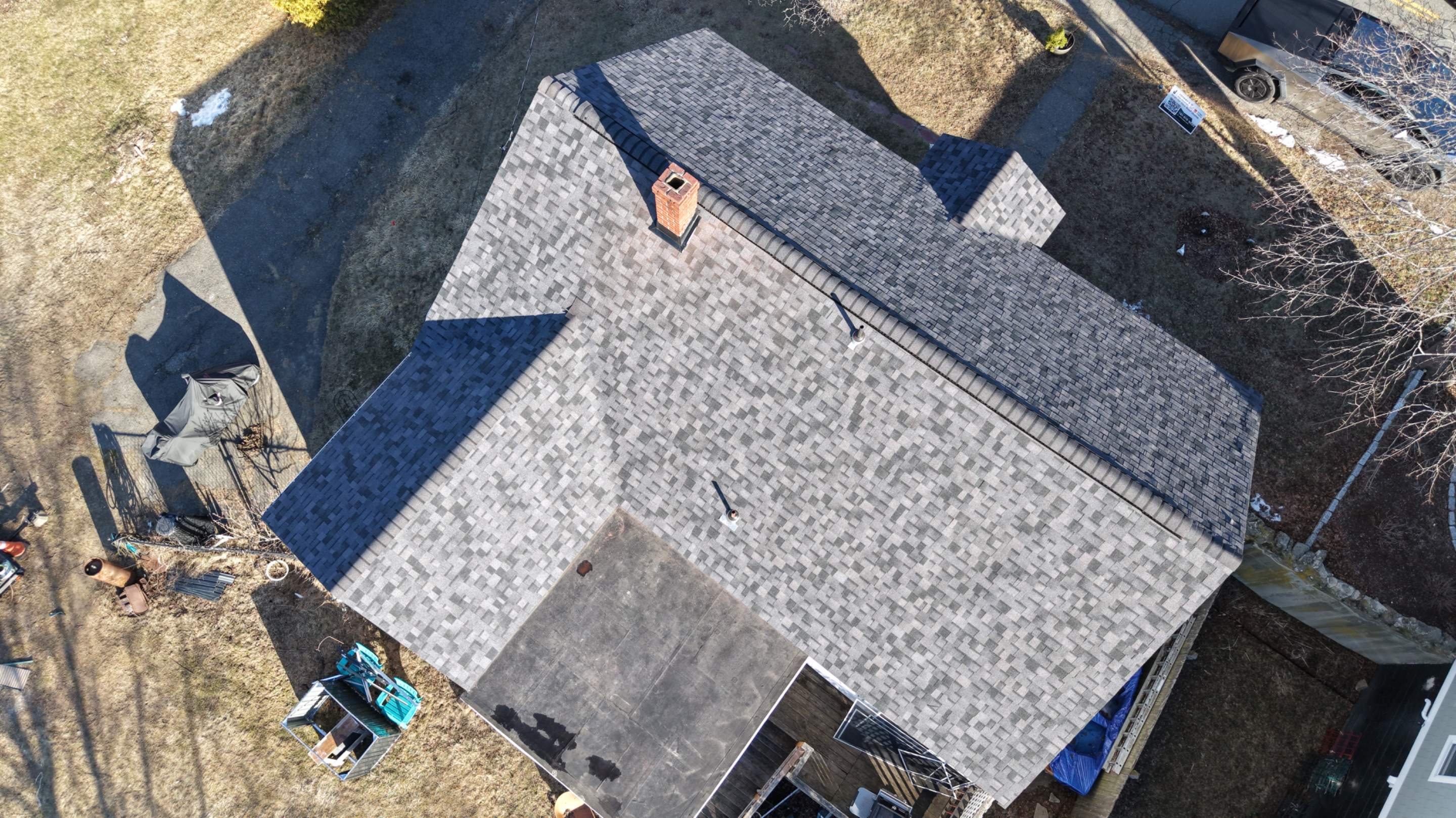 Skylight Removal & Full Roof Replacement in Salisbury, MA – Owens Corning Duration Designer, Midnight Plum by JOHNNYS PRO