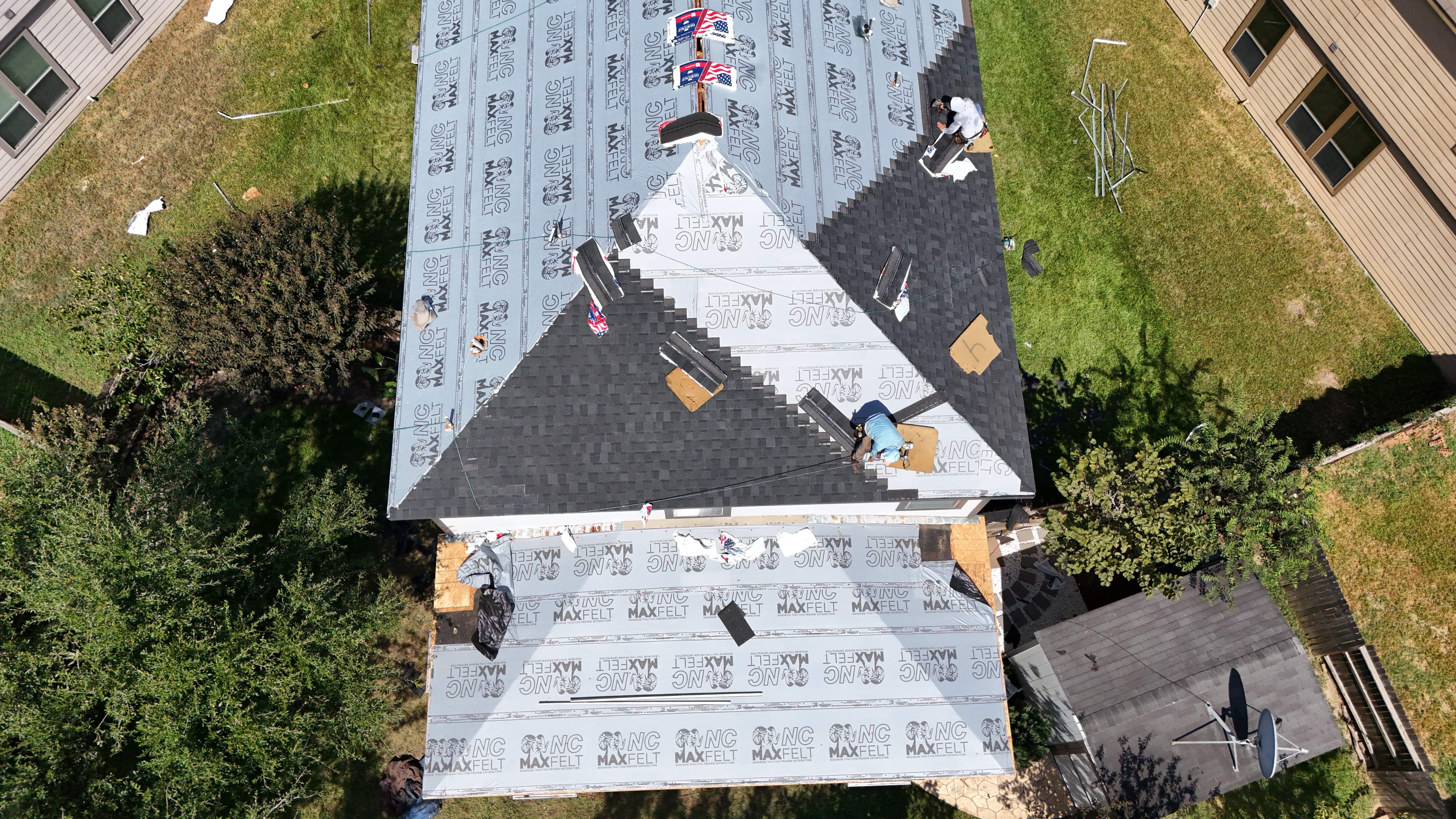 Charcoal Roof on Modern Farmhouse — Cypress, TX by PL Roofing & SB Roofing, LLC.