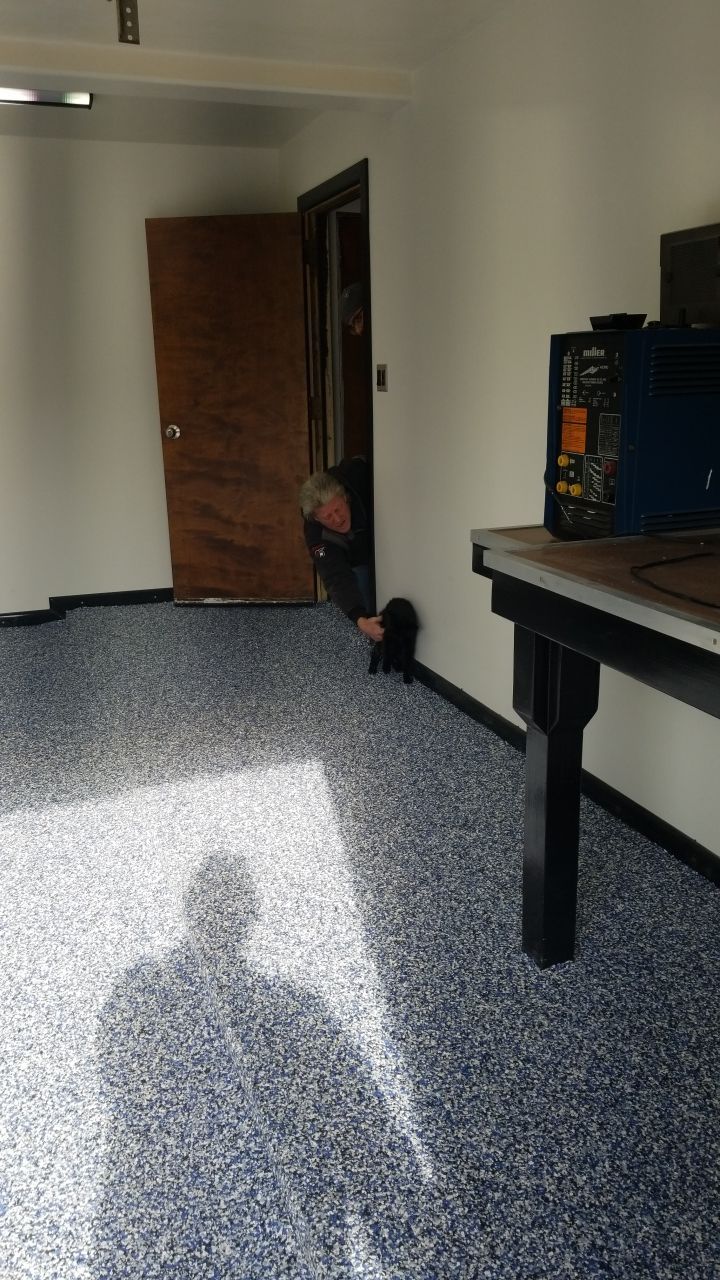 Installers have Feline supervision by Spectrum Painting, LLC