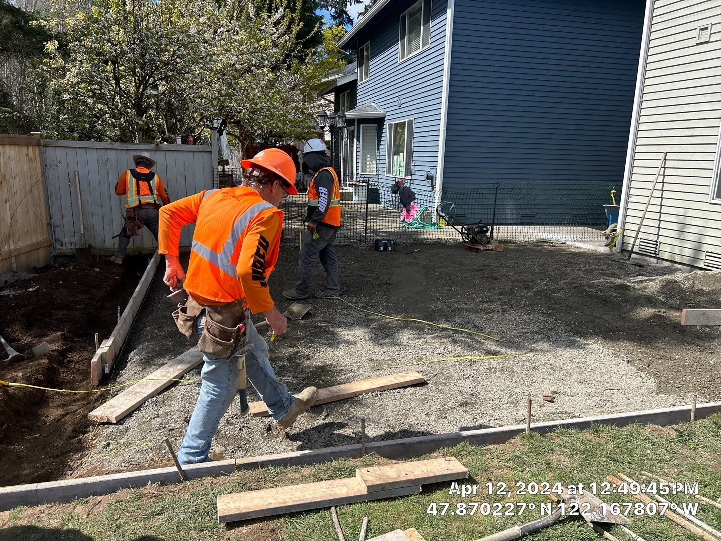 Benedict | Stamped Concrete Back Patio by Jireh Asphalt & Concrete Inc 