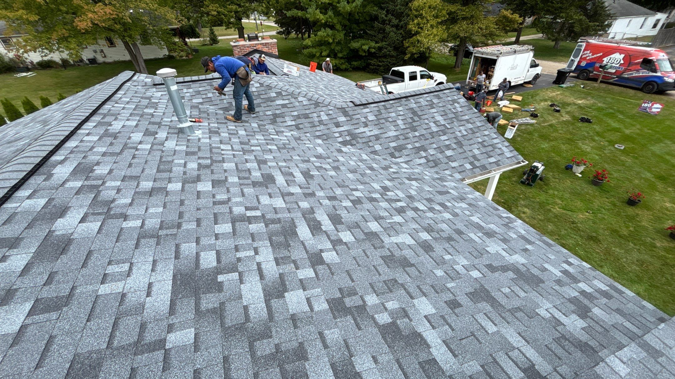 Roof Replacement using Owens Corning Slatestone Gray by 180 Contractors