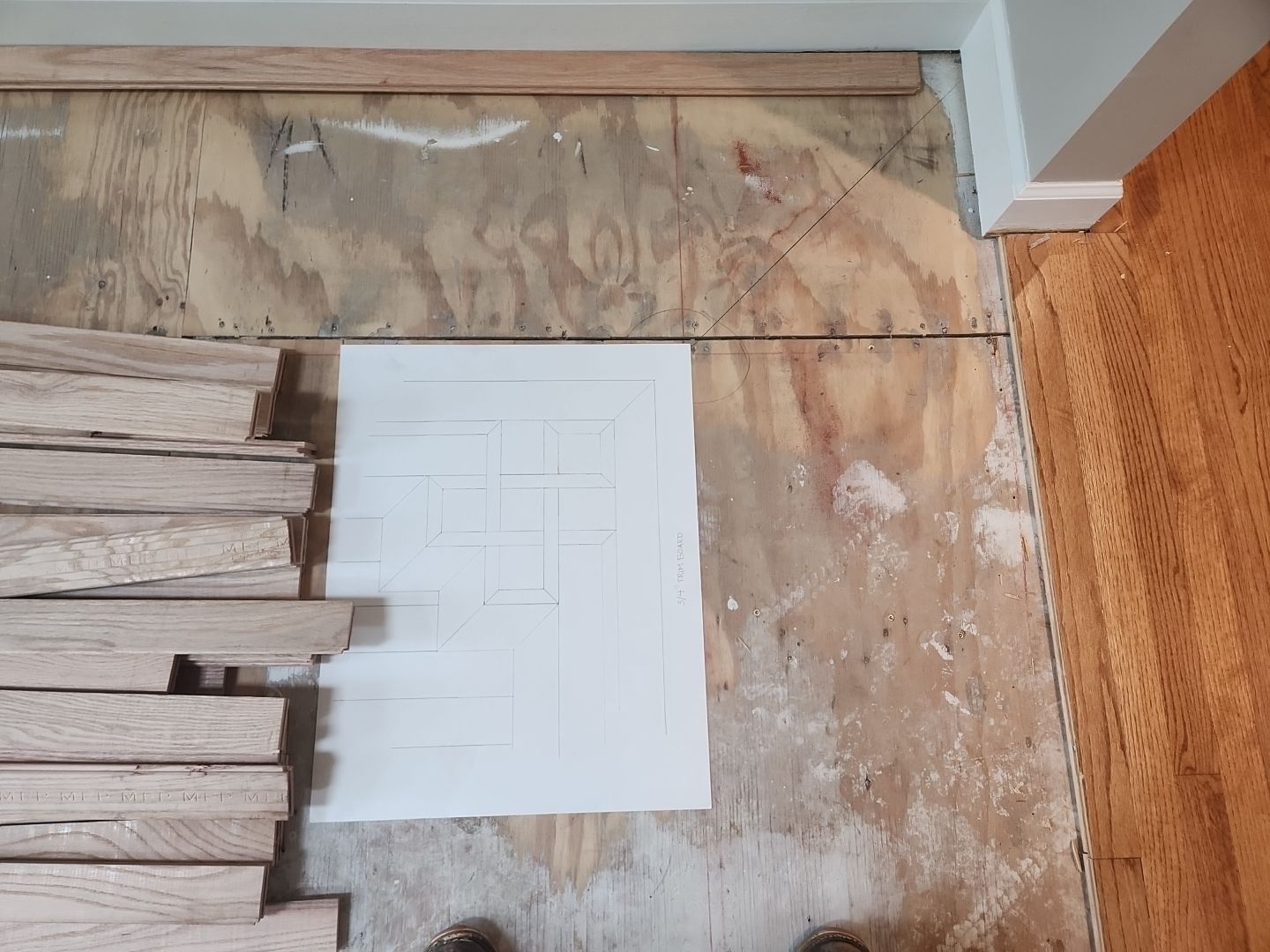 Ann Arbor Elegance: Red Oak and Walnut Living Room Masterpiece by Ann Arbor Hardwoods
