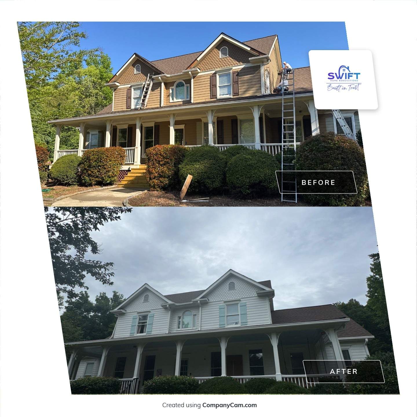 Full Exterior Painting and Siding Update in Powder Springs, Georgia by Swift Home Renovations