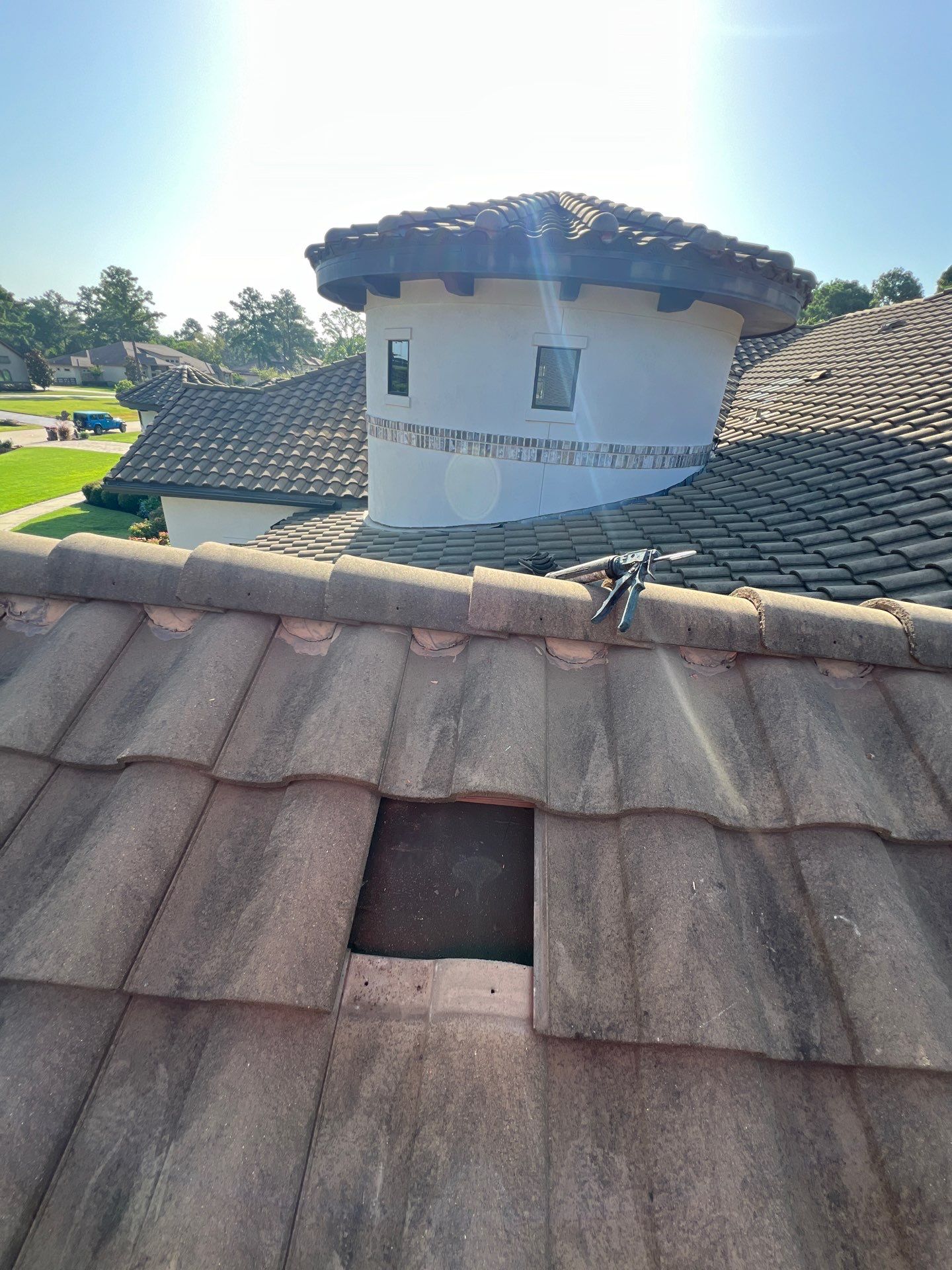 Residential Roofing Repair using tile by Roof Repair Company