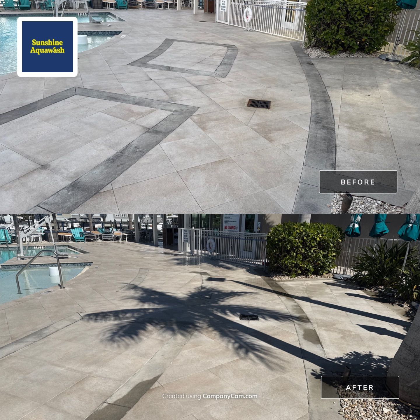 Hotel Pool Deck Cleaning at Compass Hotel Near Anna Maria, FL by Sunshine AquaWash