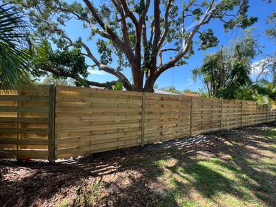 Wood Fence Installation using Wood Horizontal Shadowbox Fence
