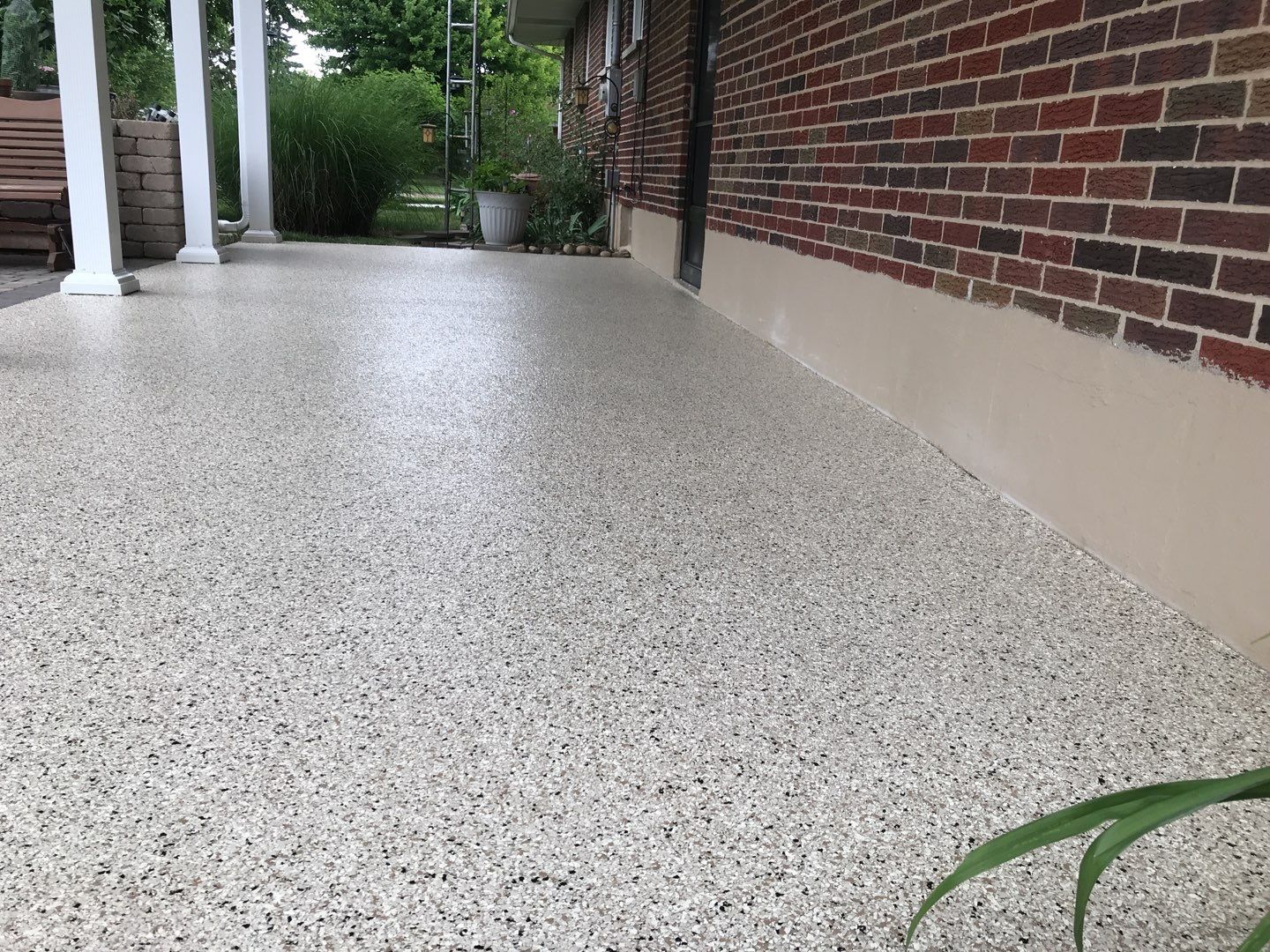 Garage Floor and Patio using Driftwood by Your1DayFloor.com