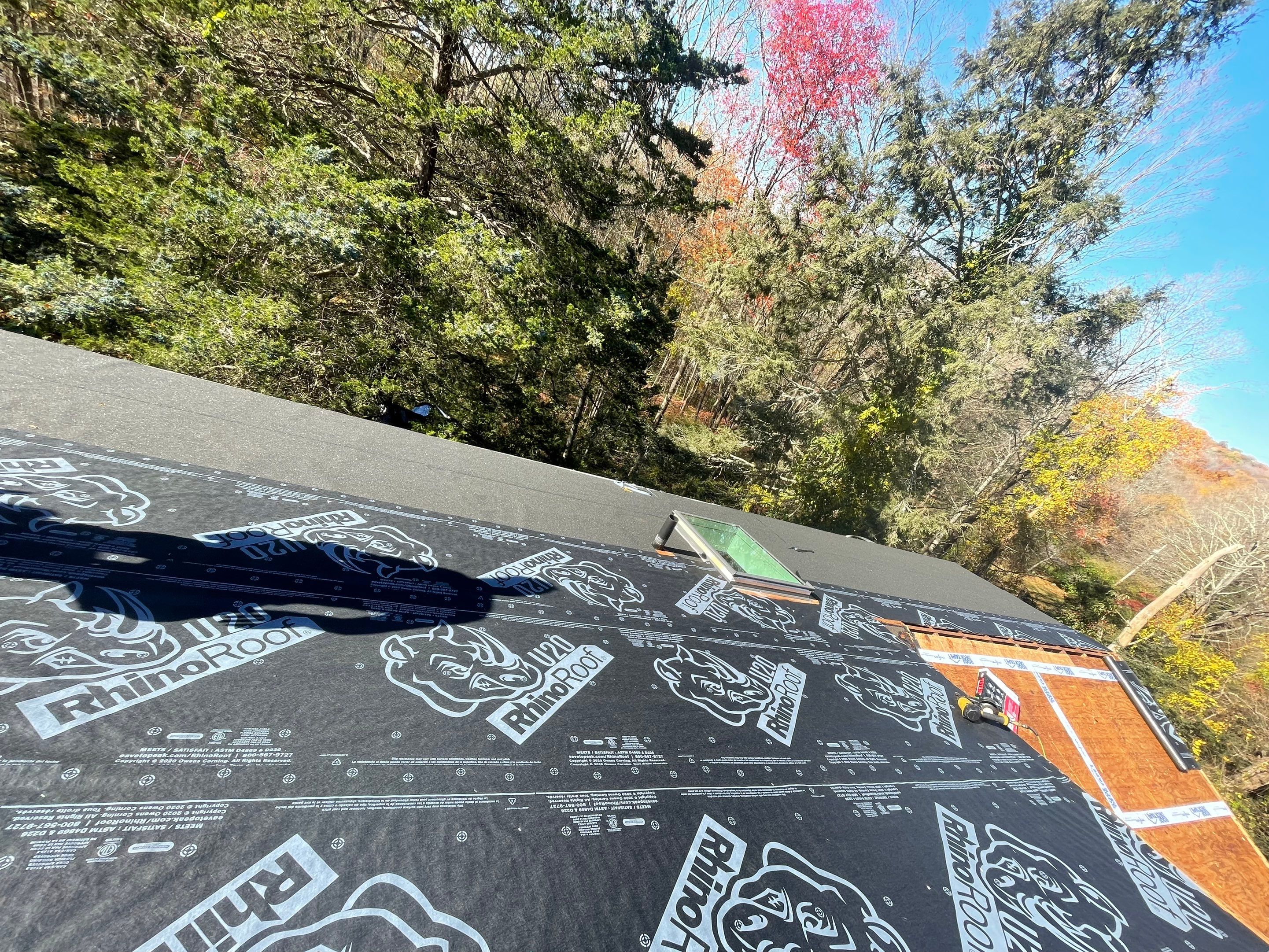 Residential Roofing Installation using Owens Corning TruDefinition Duration AR - Estate Gray & White Double 4 Siding by A Plus Exterior