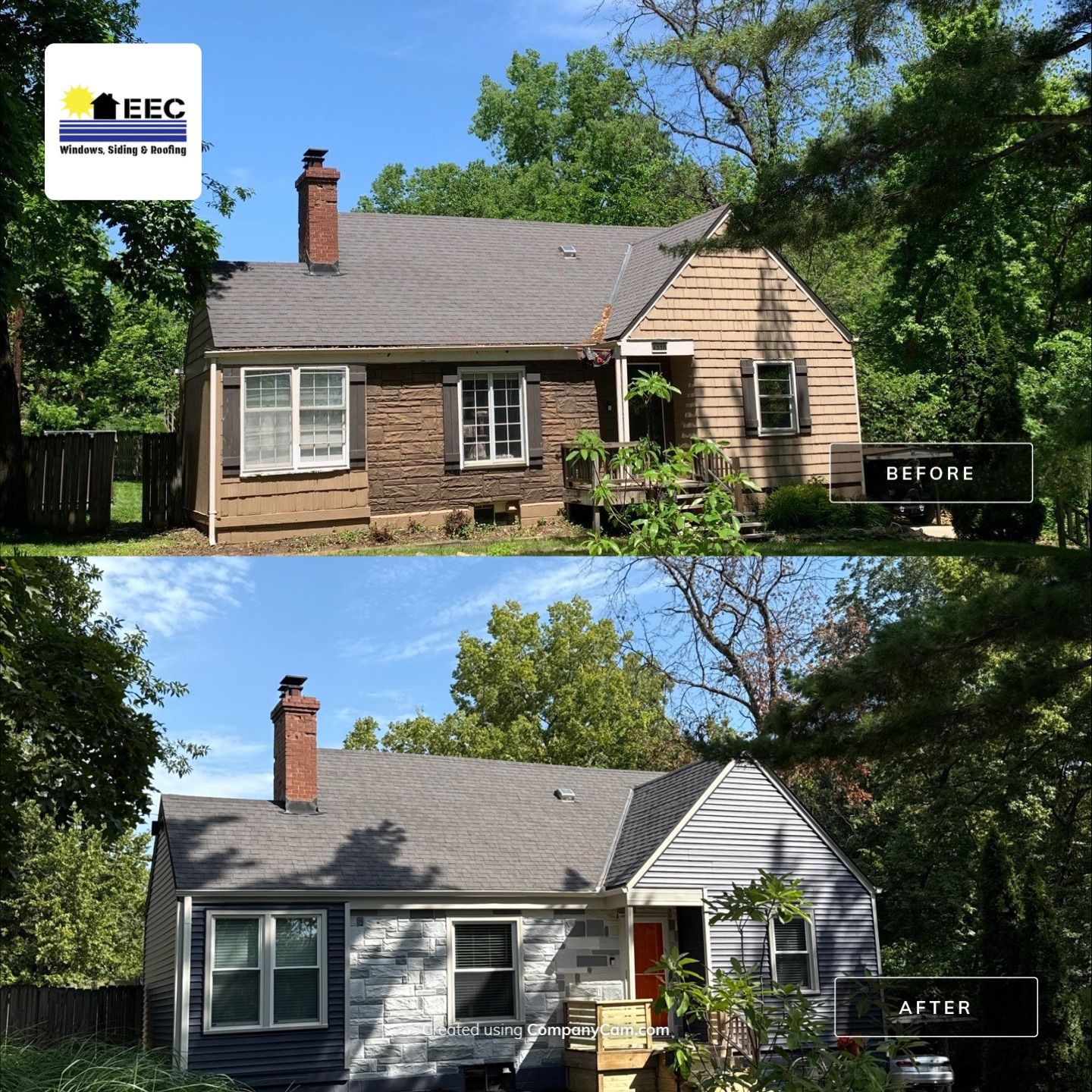 Kansas City Indigo Insulated Craneboard Siding and Window Replacement Project in Kansas City by EEC Windows, Siding & Roofing