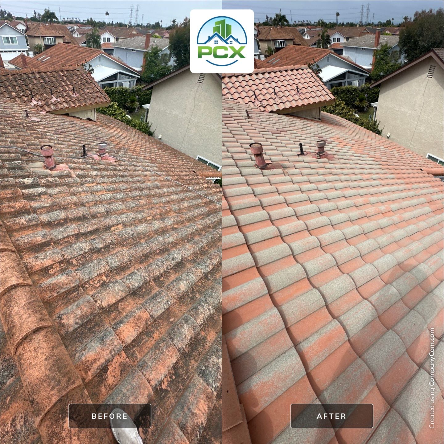 Roof washing in Huntington Beach, CA by Property Cleaning Experts, LLC