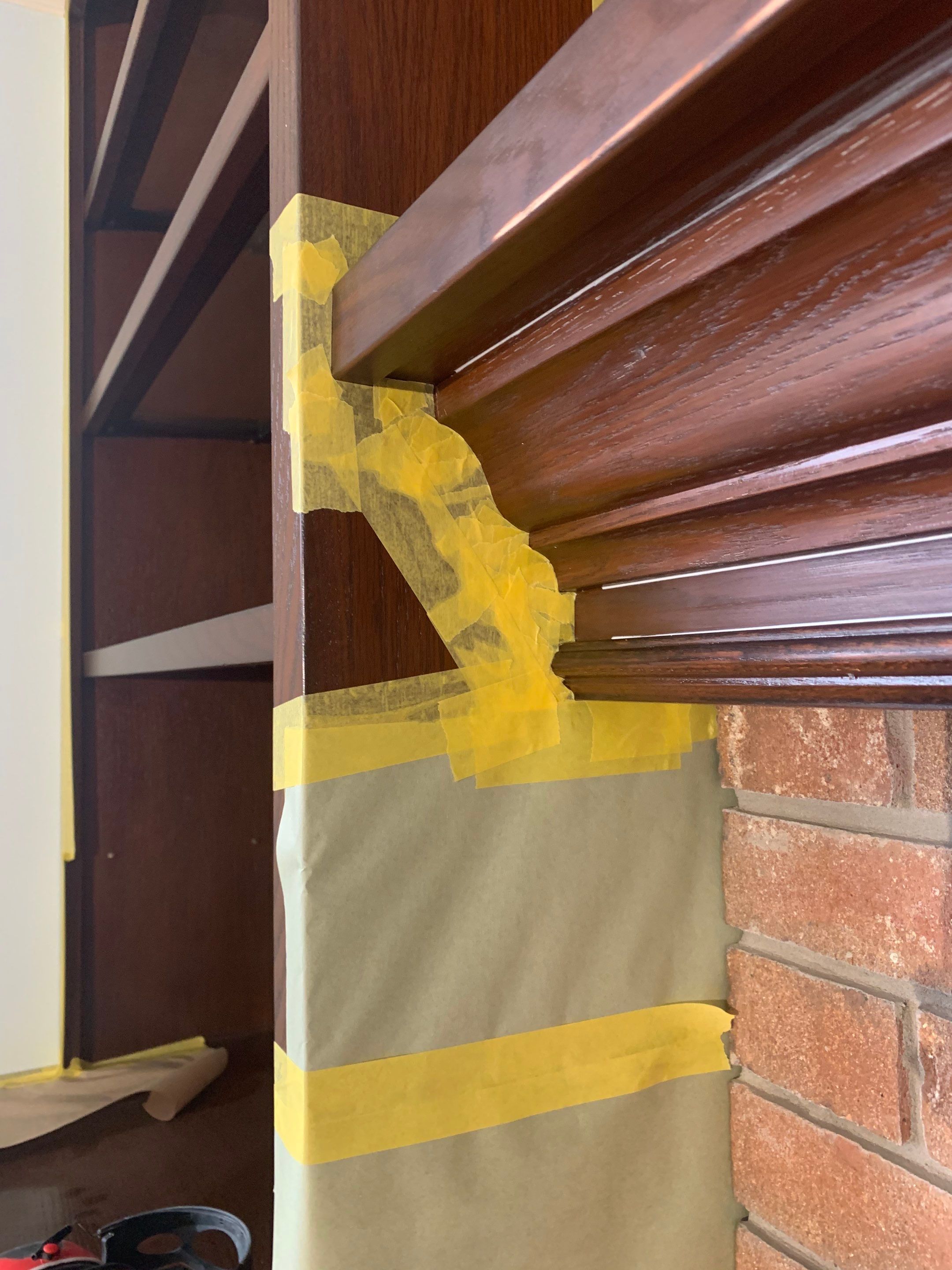 Fireplace/Mantle and Painting Stenciled Walls by Empire Painting Services, LLC