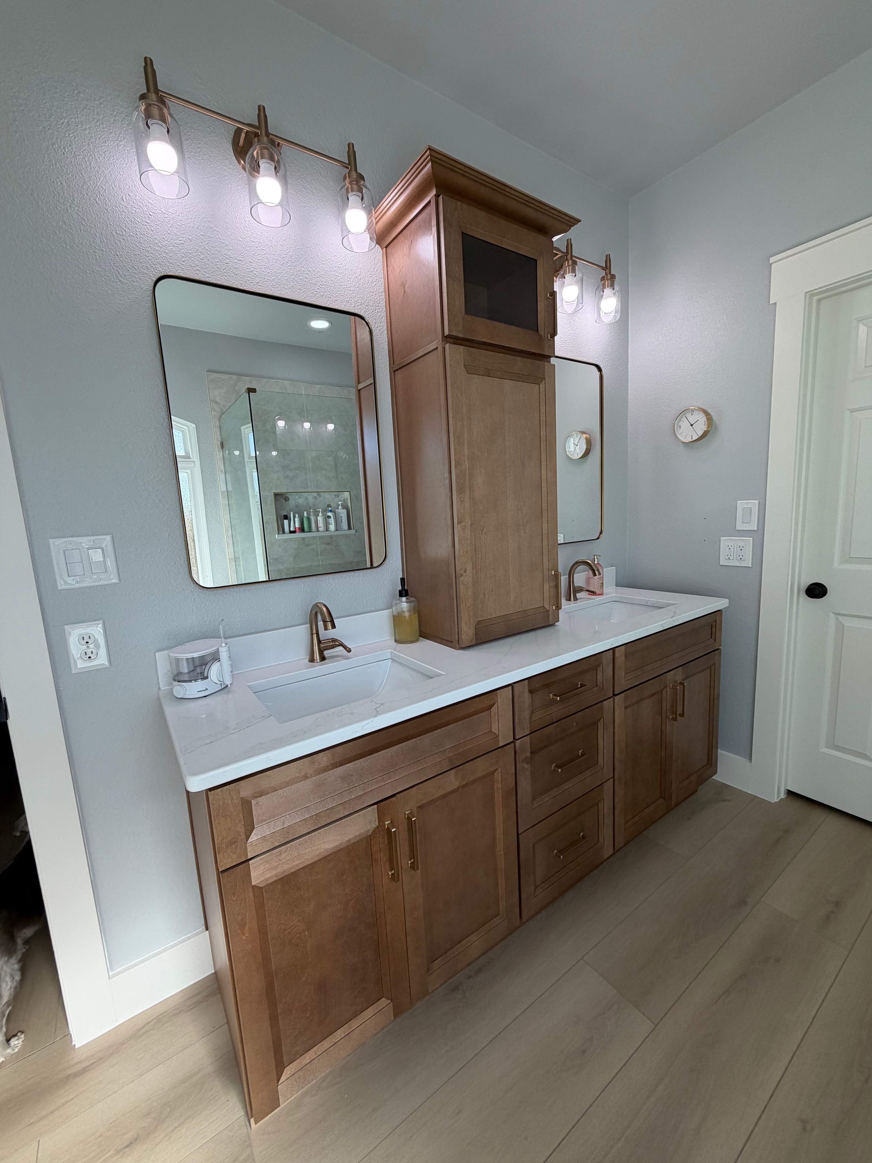 Stone Oak Master Bathroom Before and After by Legacy Bath and Kitchen 