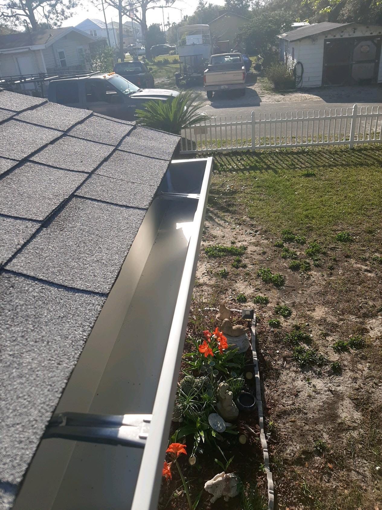 Seamless Gutter Installation Using White K-Style Gutters  by Gutter Professors