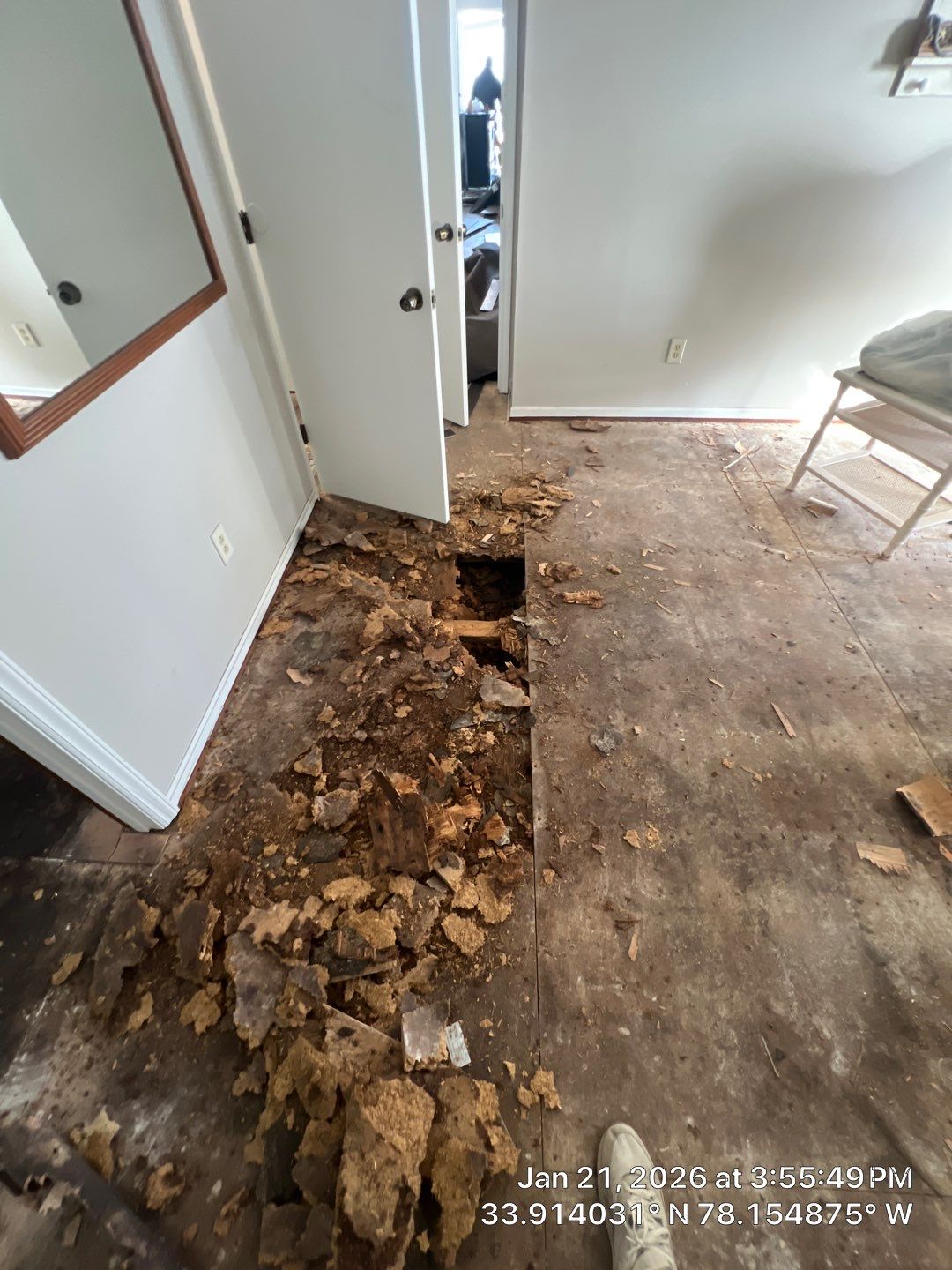 Caving Floors - LVP Structural Floor Repair in Oak Island, NC by Licensed General Contractor by RGR Construction and Roofing, LLC