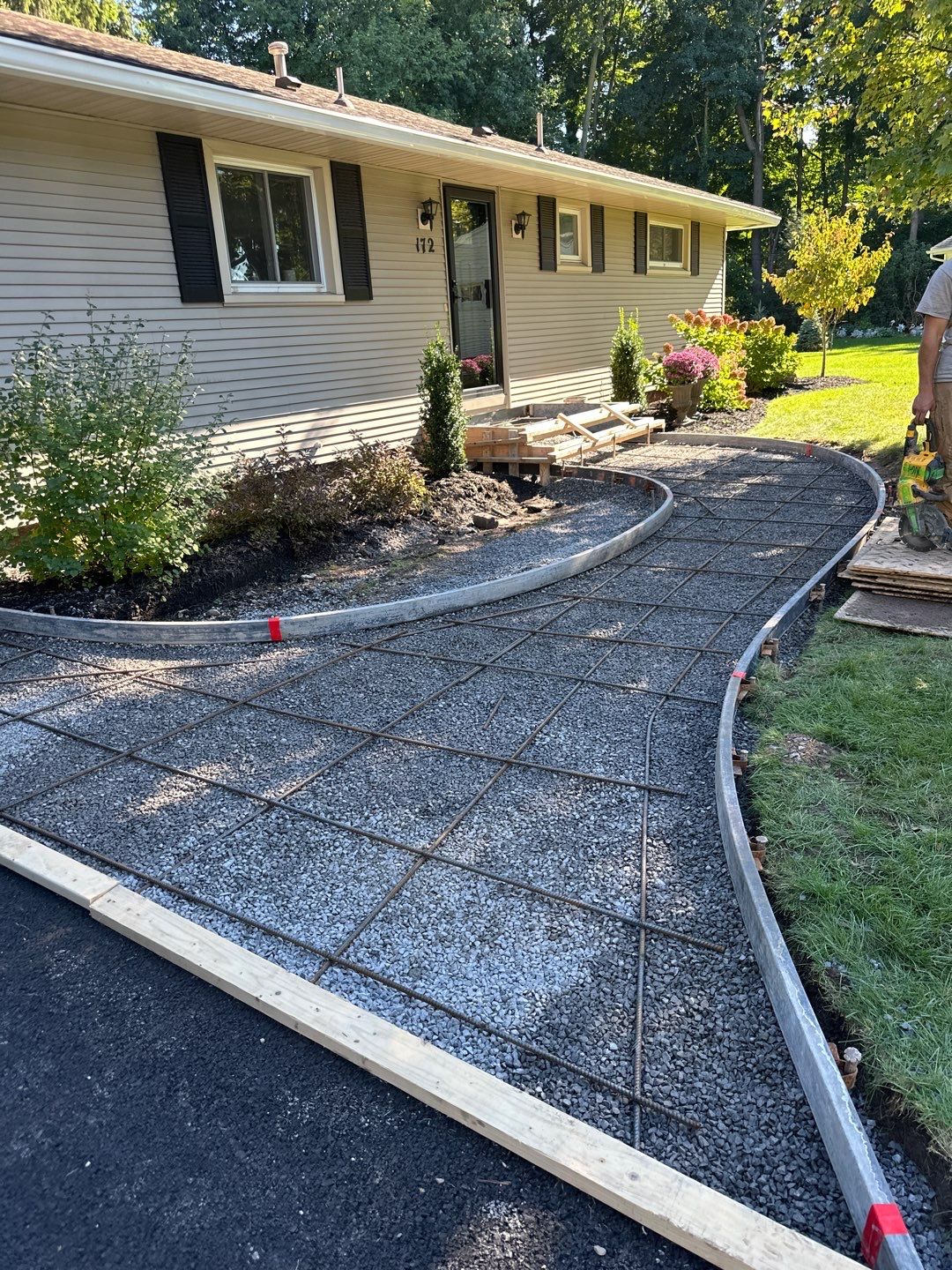 Rolled Slate Stamp Walkway by NG Masonry & Construction LLC