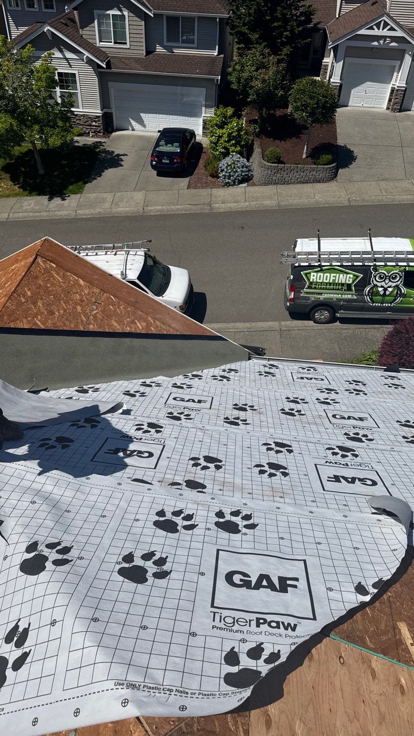 Residential Roofing Installation using GAF UHDZ Shingles by Roofing Formula LLC