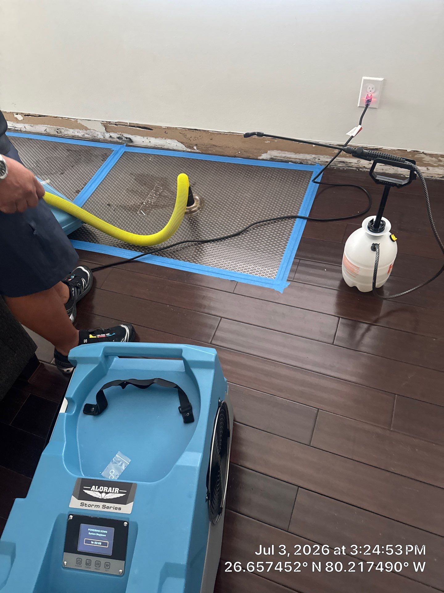 Professional Water Damage Mitigation and Hardwood Floor Drying in Wellington by SuperClean