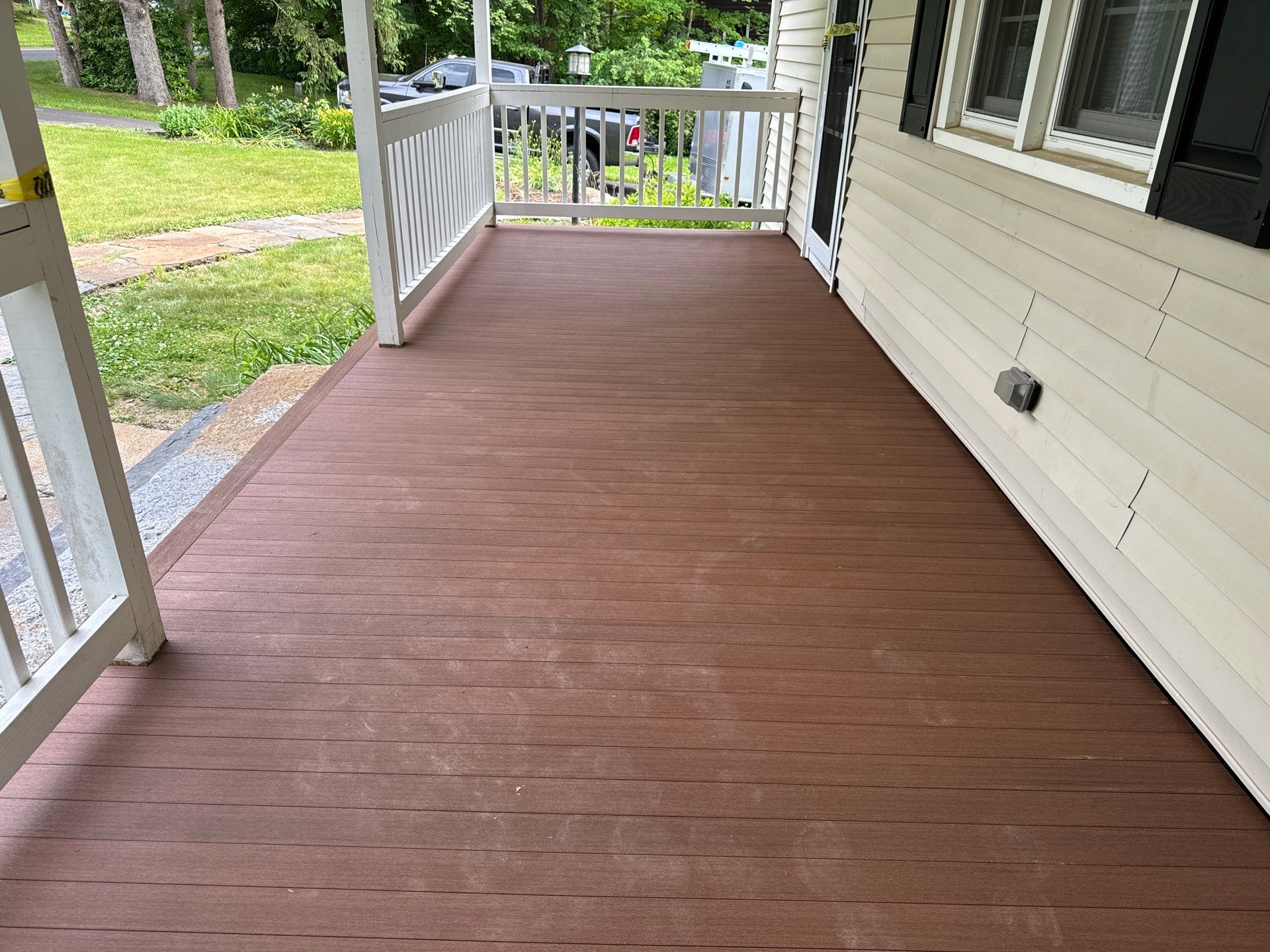 Front Porch Upgrades using TimberTech Advanced PVC Porch Collection by Chagnon Building & Remodeling LLC