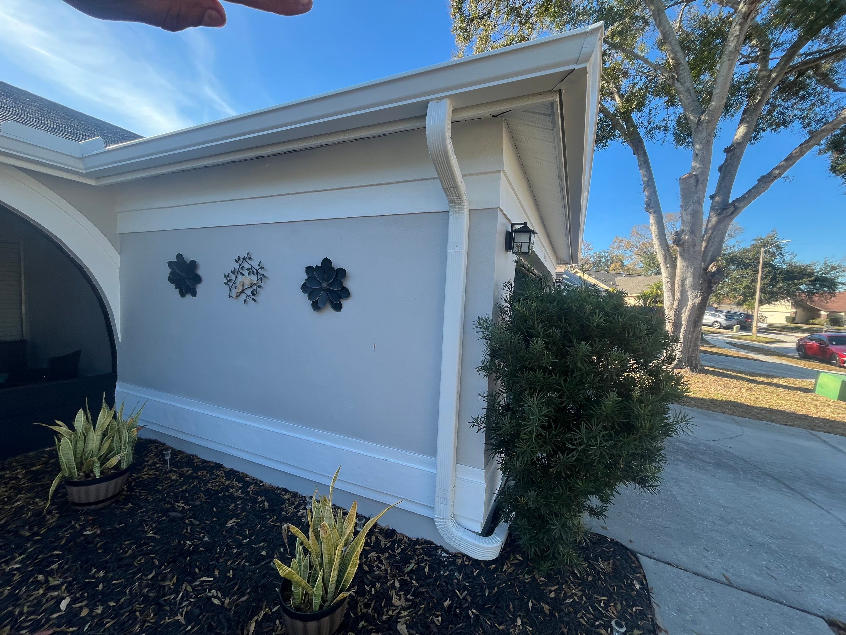 White K Style Seamless Gutters using Aluminum Seamless gutters Downspout Extension Palm Harbor FL by Gutter Professors