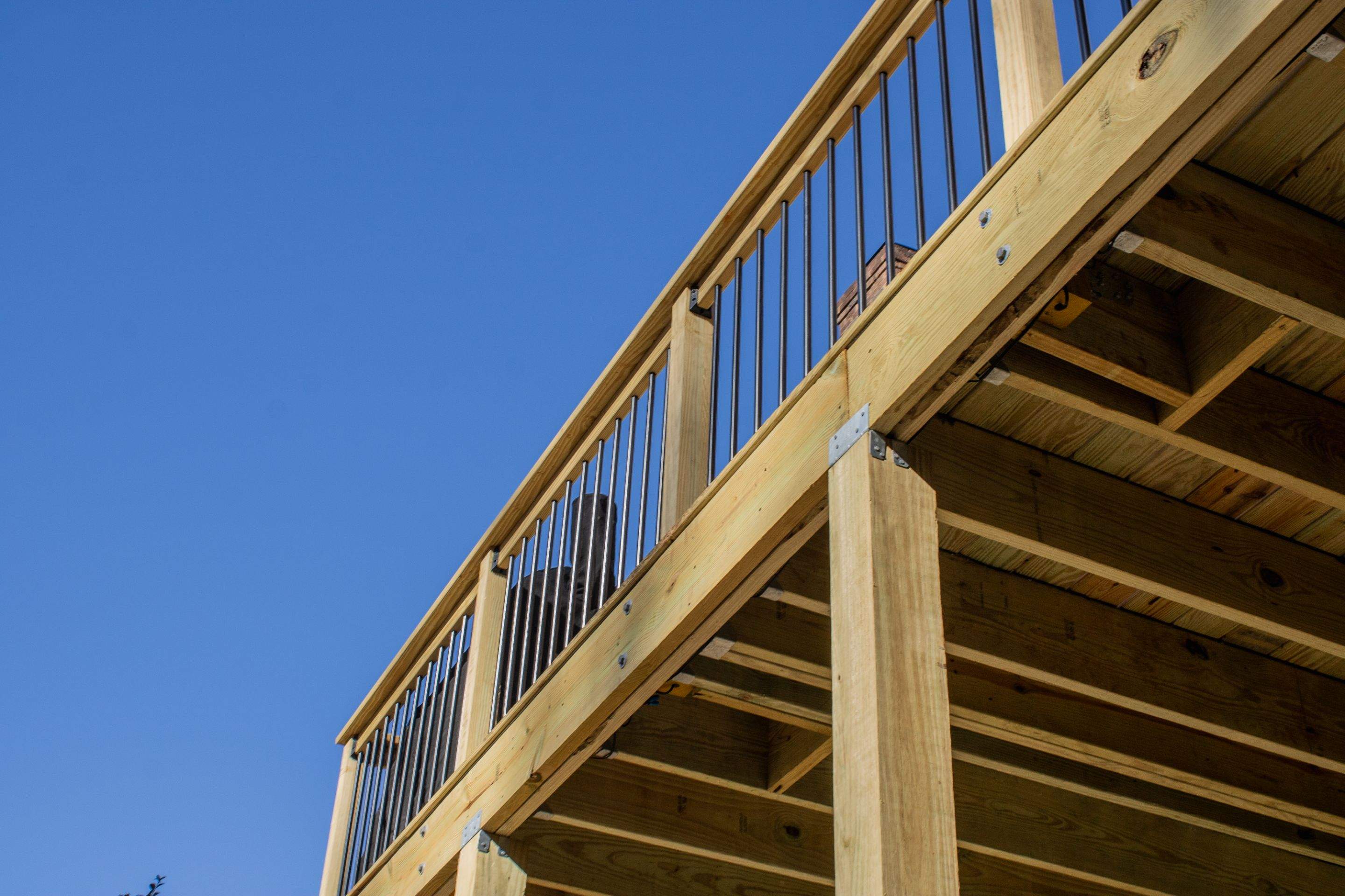 Timbertech LED Light Installation on Wood Deck Build in Marietta, GA by Nelson Exteriors 