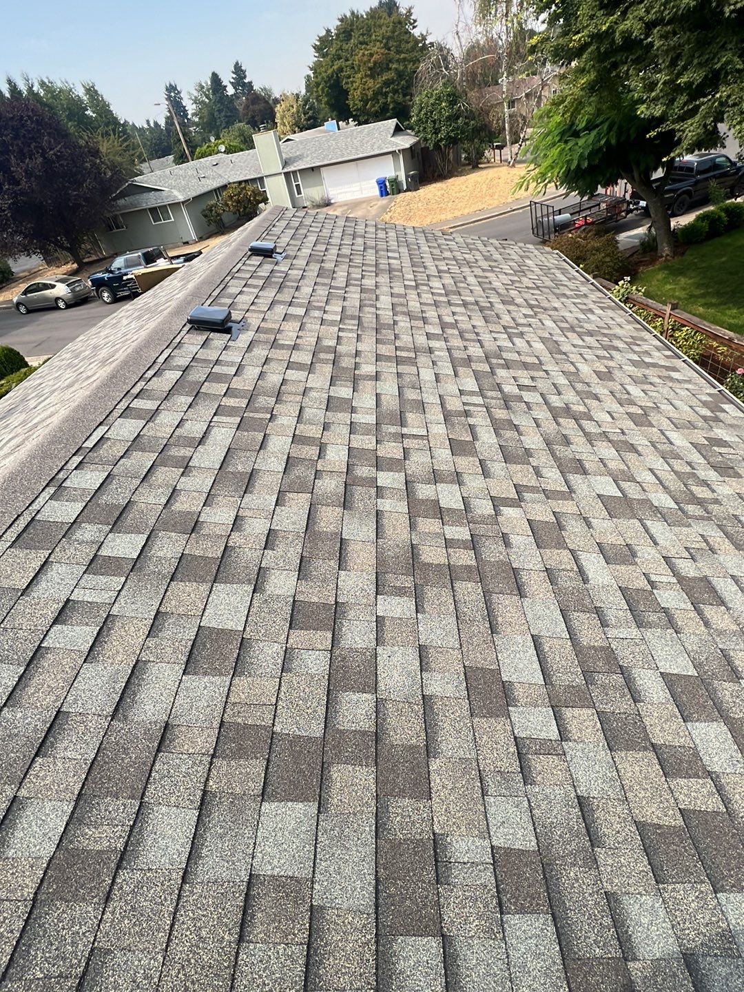 Residential Roofing Installation using Owens Corning Duration Shingles In "Driftwood".  by BEST Roofing & Waterproofing