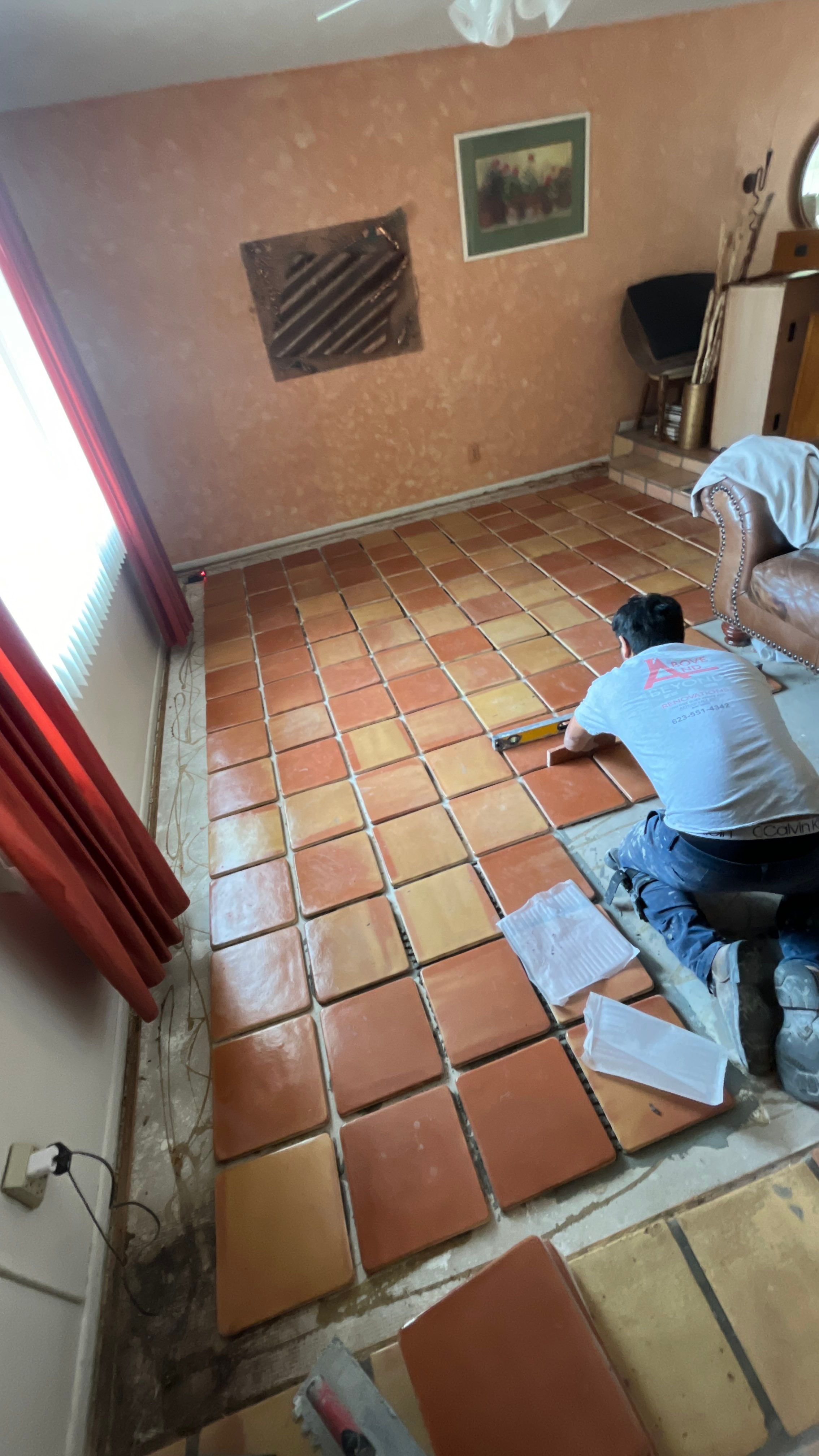 Flooring Installation using Saltillo Tile by Footprints Floors of Chandler 