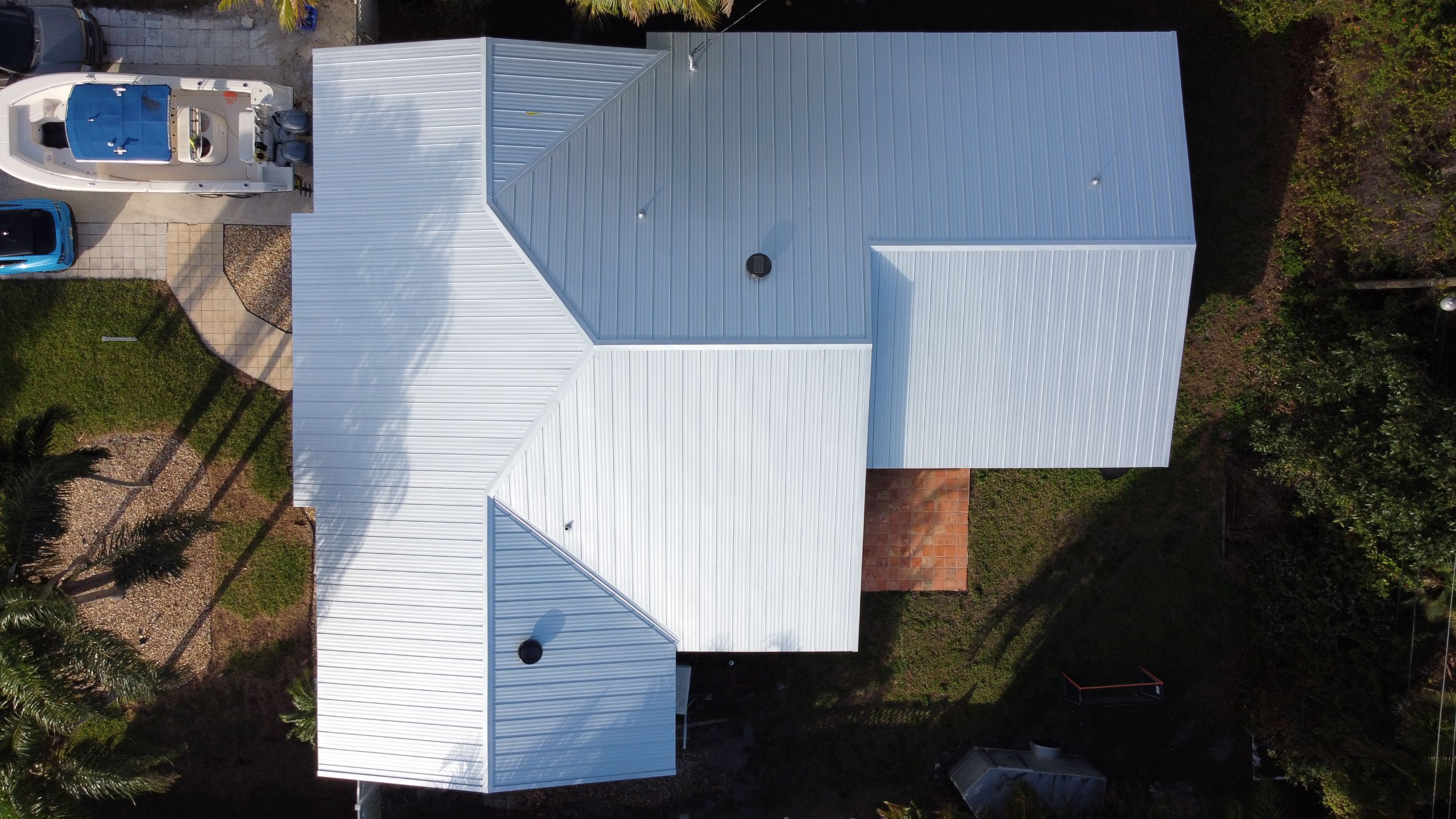 Residential Roofing Installation using 1" Nail strip metal roof by BLUES BROTHERS ROOFING