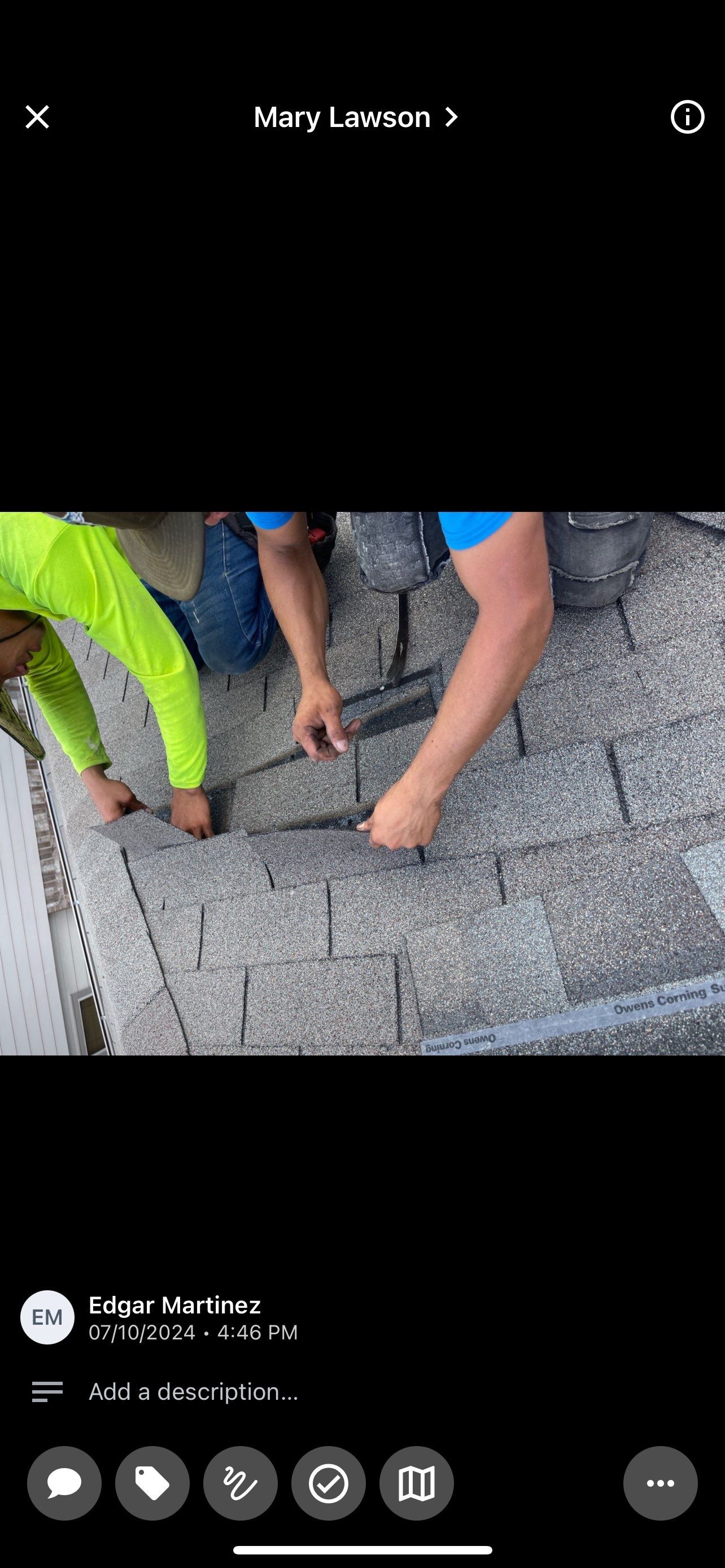 Hail Damage using Owen's Corning Duration (Lifetime) Shingles by Roof Repair Company