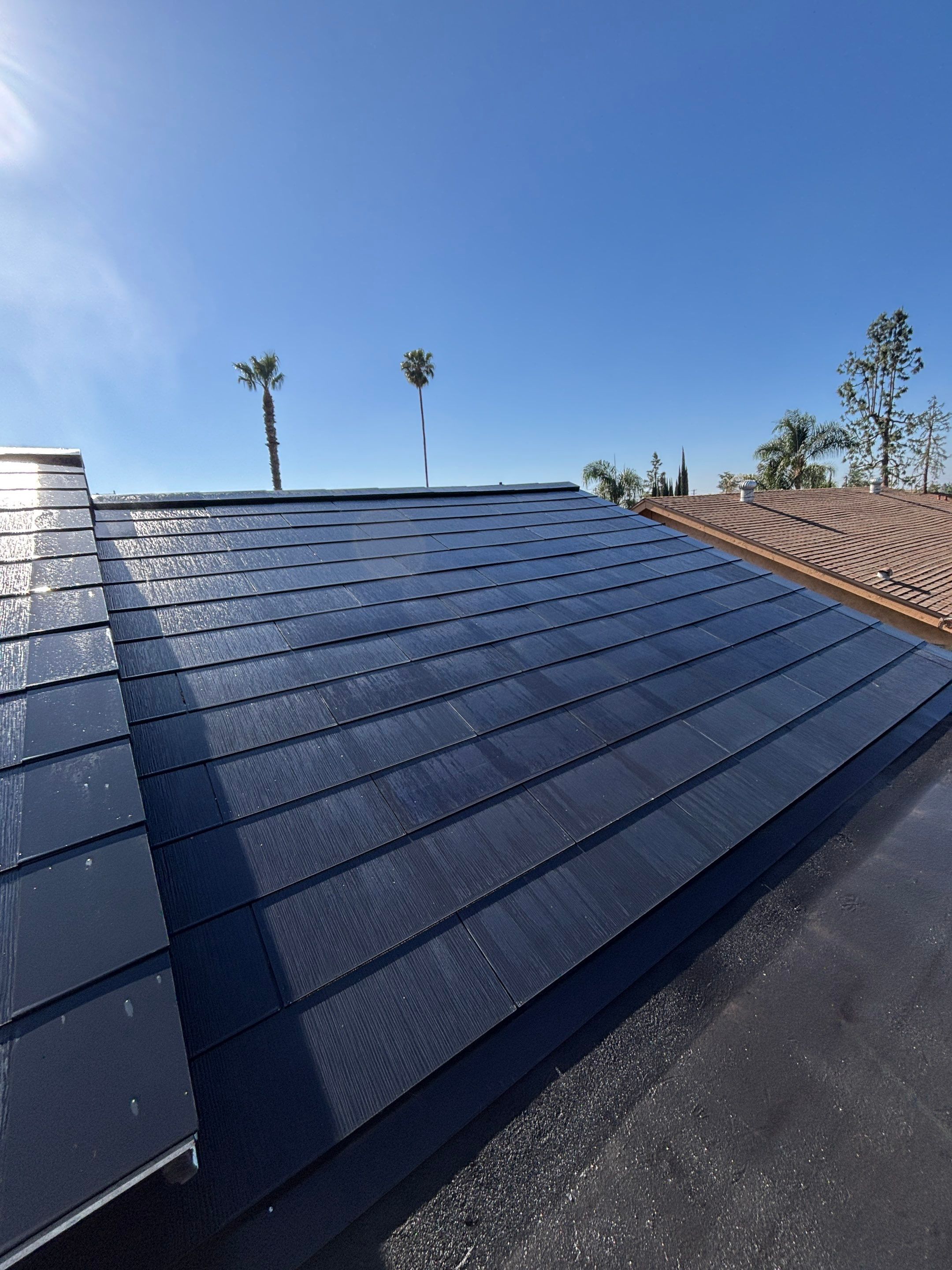 Tesla Roof Cleaning in La Verne Ca by Palm Coast Solar Cleaning