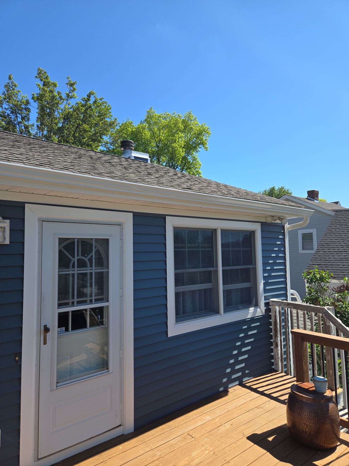 Siding Installation using Certainteed Cedar Impressions Straight Edge Perfection Shingles - D7 - Pacific Blue by A Plus Exterior