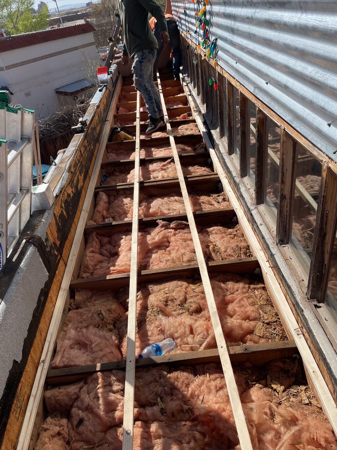TPO Roof Replacement on entry of Albuquerque Restaurant by Doyle Roof Masters Inc