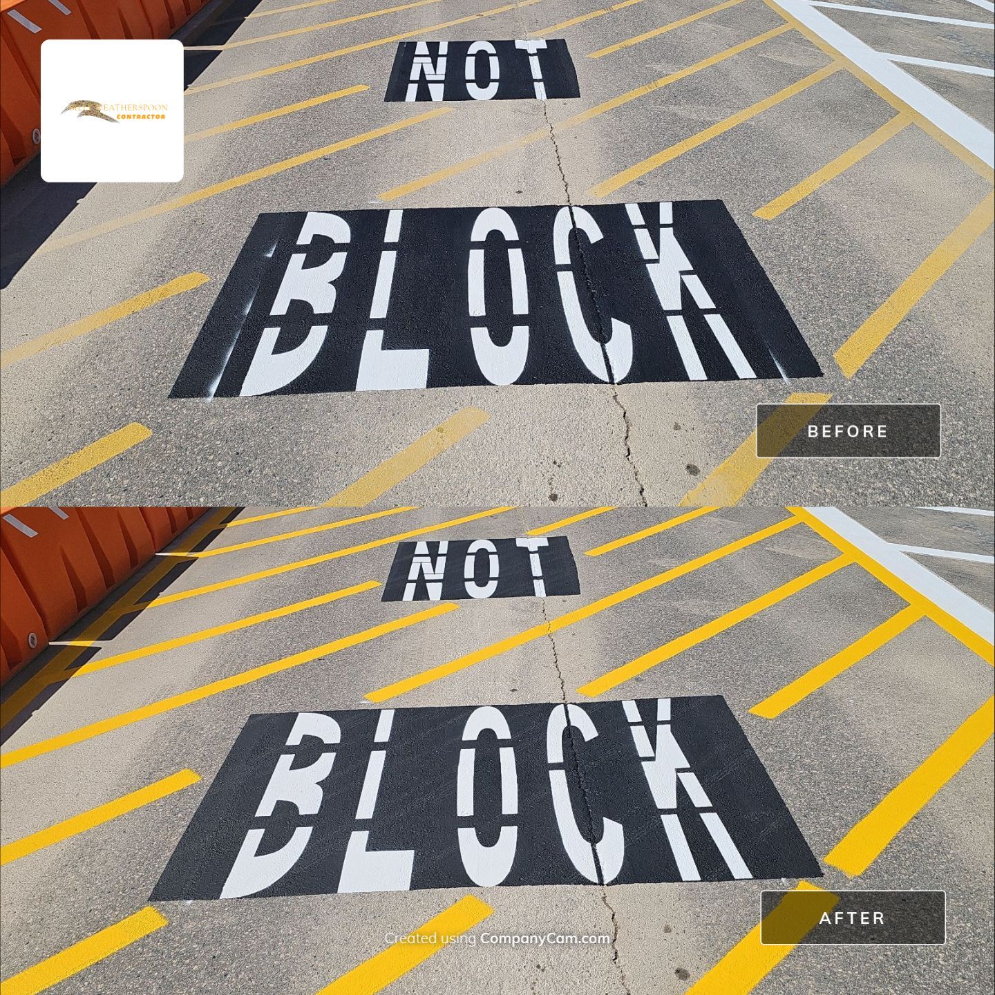 Striping Amazon Parking Lot  by Billy Weatherspoon Contractor