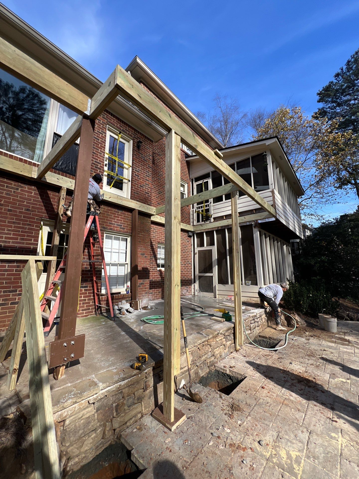 Timbertech LED Light Installation on Wood Deck Build in Marietta, GA by Nelson Exteriors 