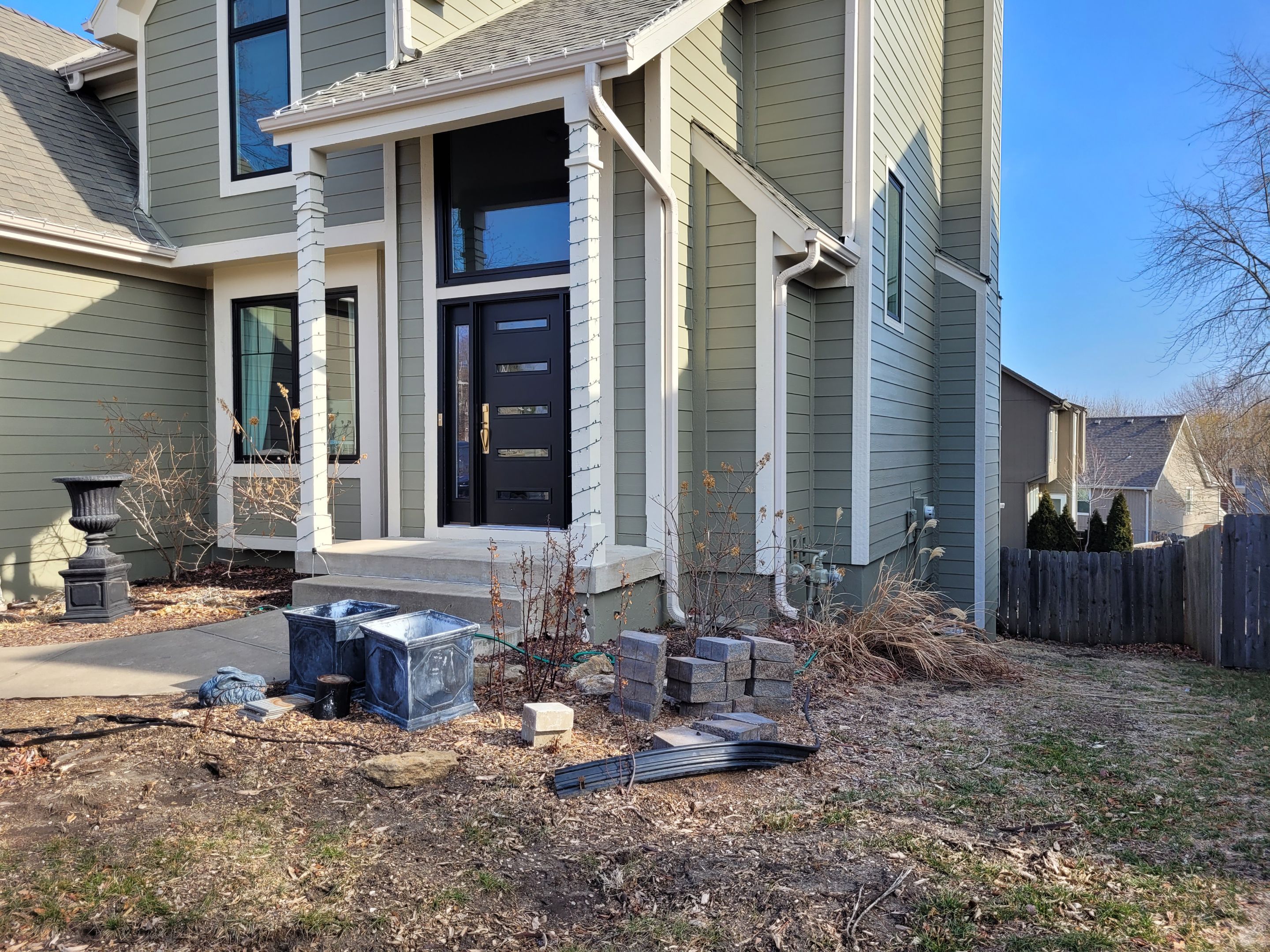 Front Yard Landscape by LAND ESCAPES LLC