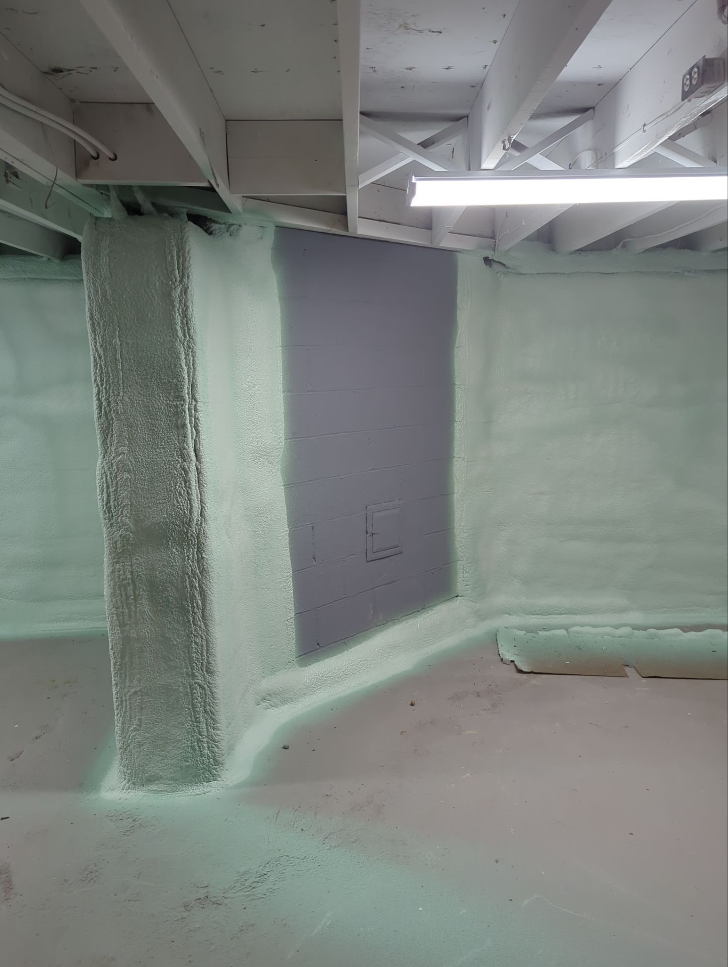 Basement Exterior Walls using Closed Cell Spray Foam by NYS Foam & Energy