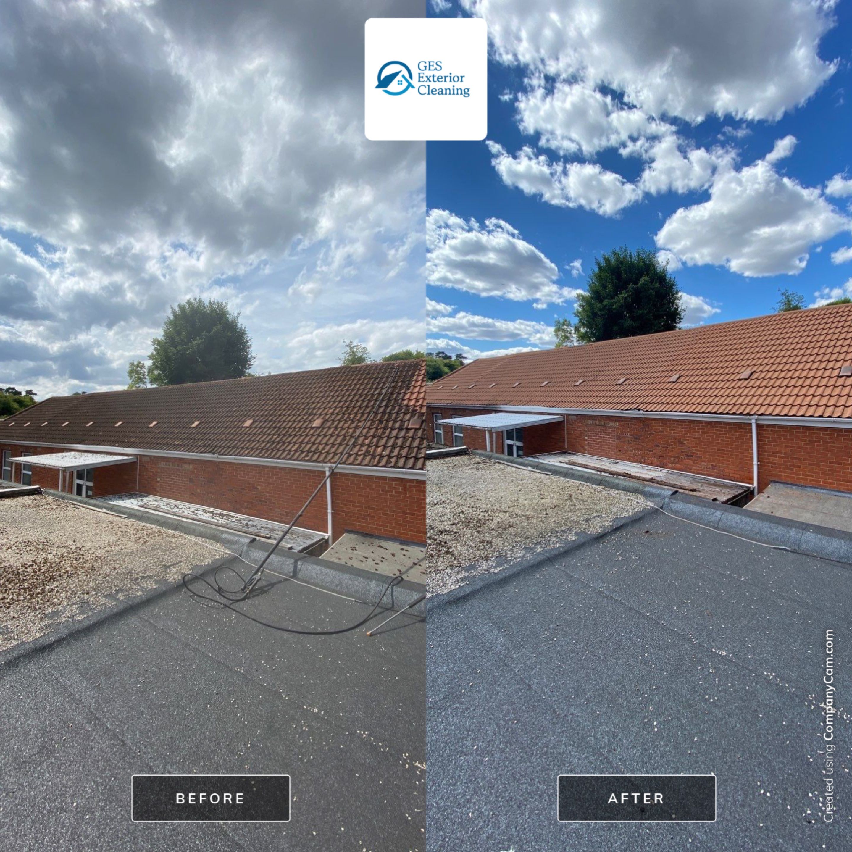 Roof Clean  - Moss Removal - Gutter Clean using Mosmatic FSC and Biocide by Ges Exterior Cleaning ltd