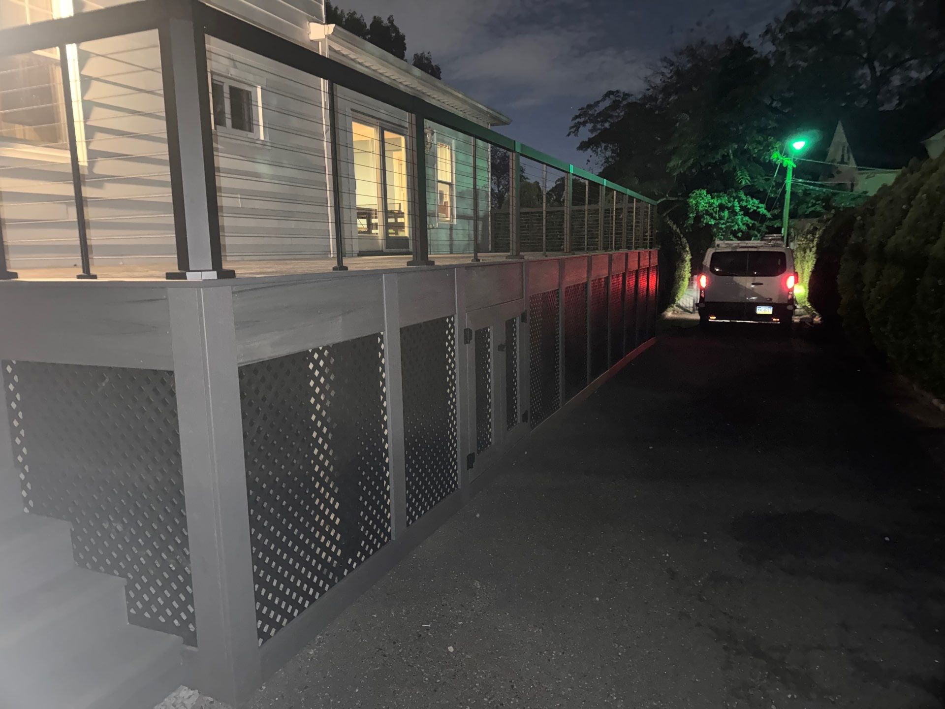new deck with cable rails in Montclair NJ by deck guardian