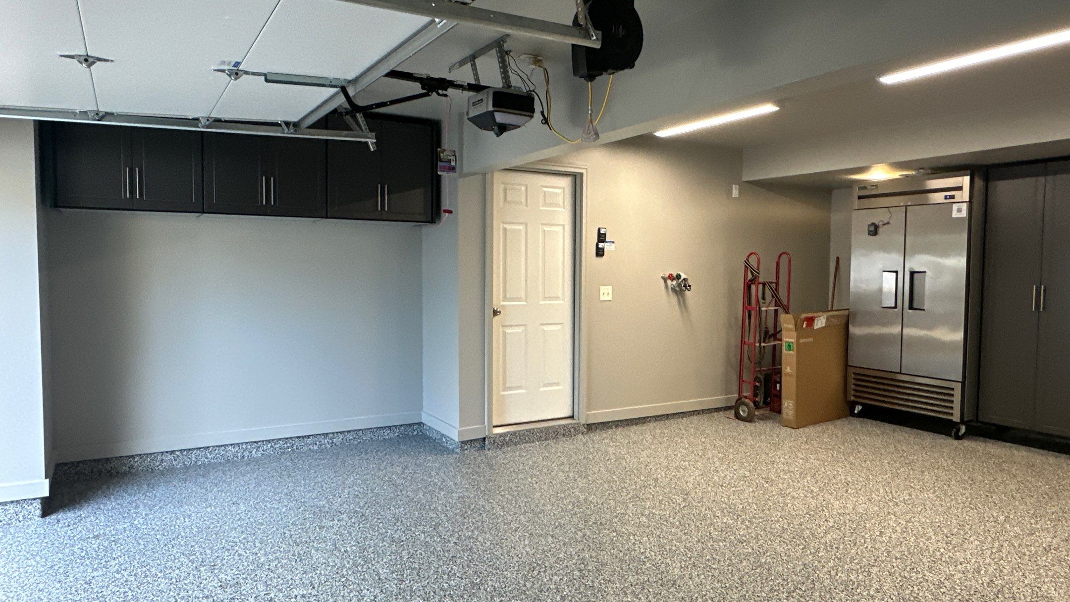 David M. took his garage up a notch with Brand new cabinets and an amazing floor by Banner Garage
