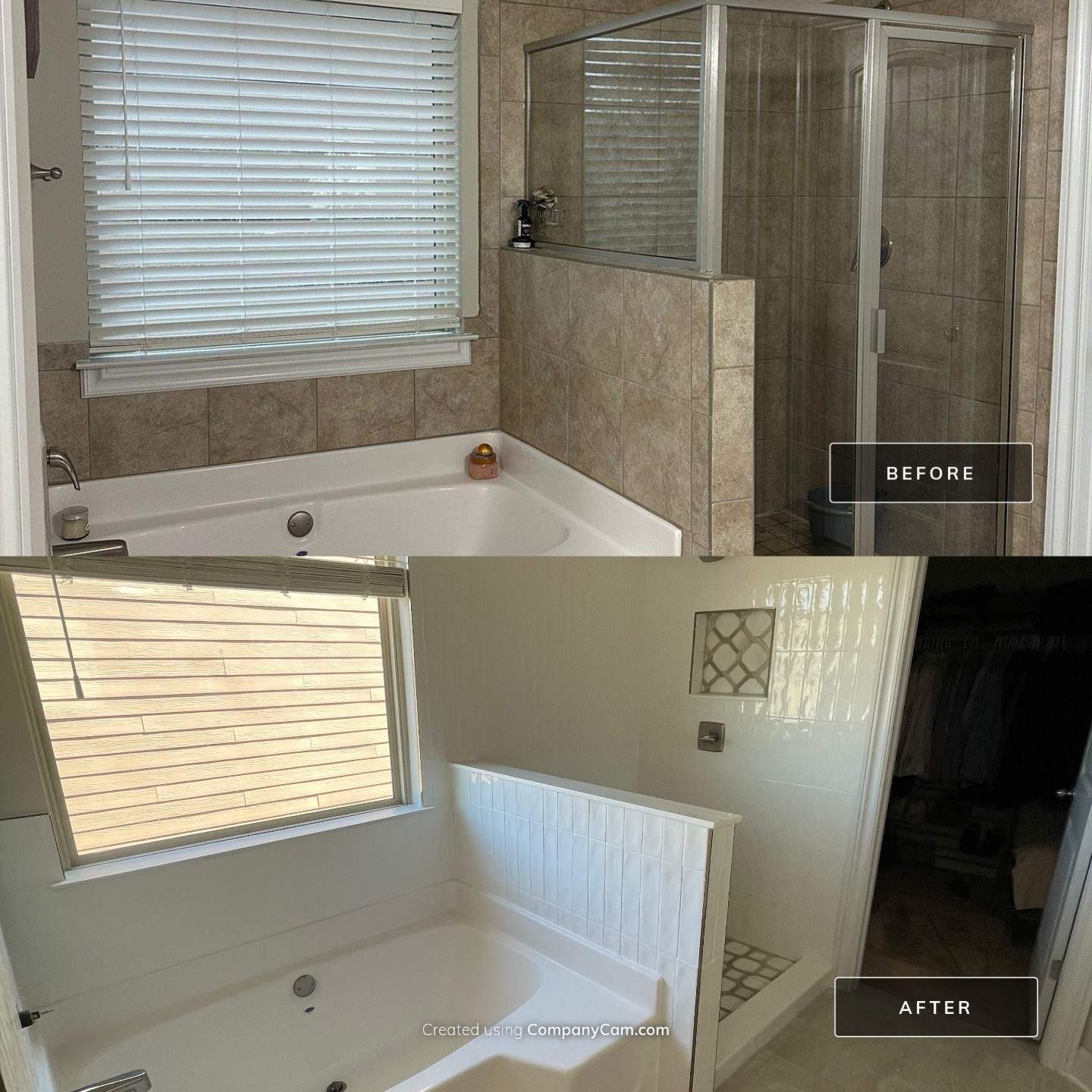 Shower retile and bathroom flooring by Prudencio