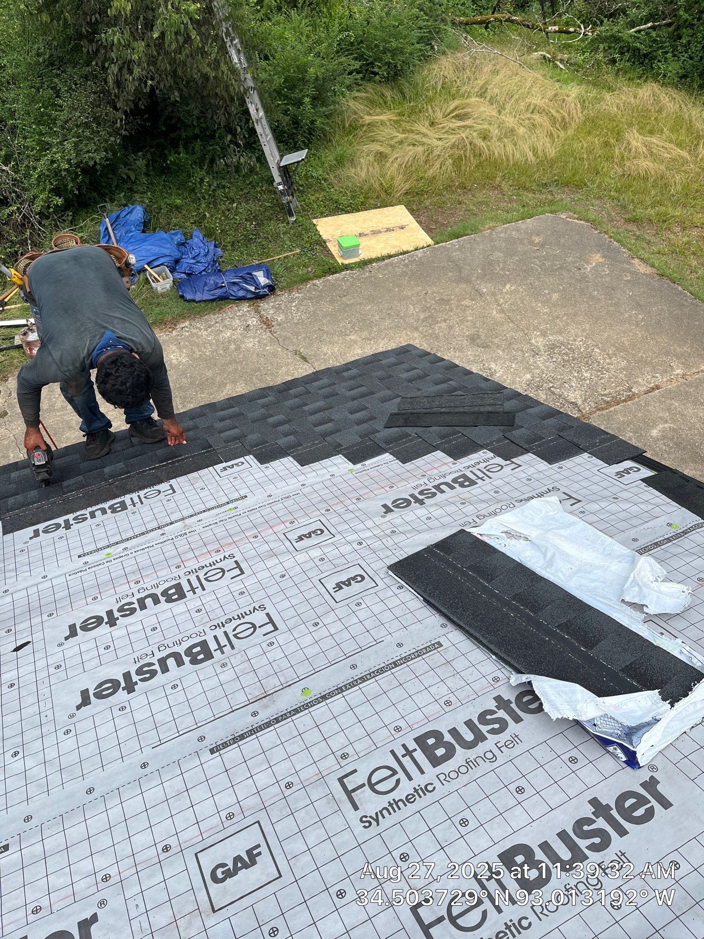 GAF Timberline HDZ Roof Replacement on Brick Home in Hot Springs by Temple Roofing and Exteriors