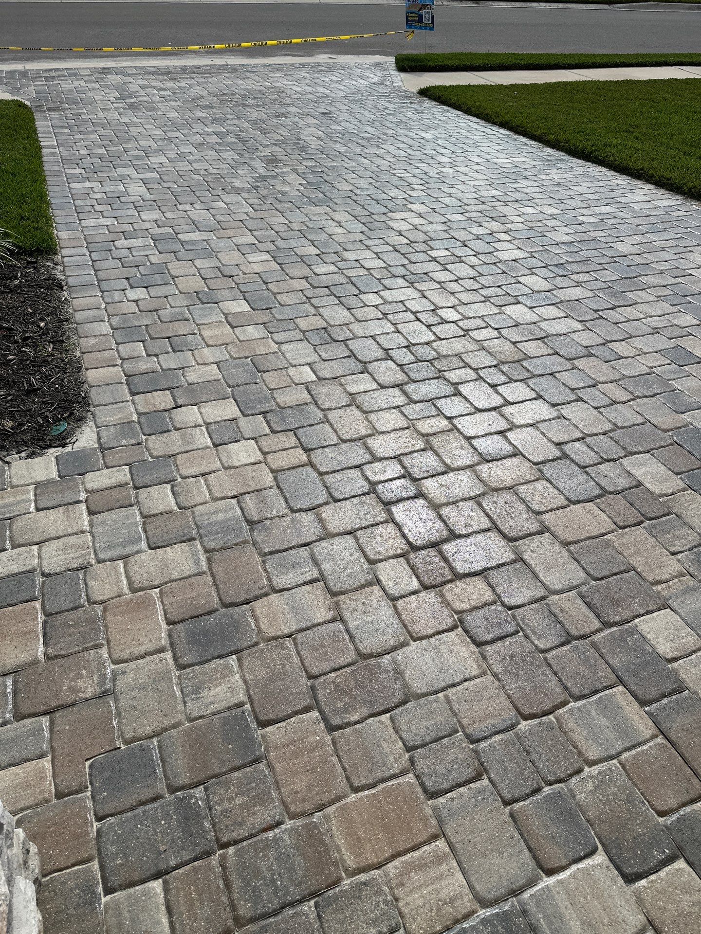 House Wash, Paver Driveway & Sidewalk Cleaning + Sanding & Sealing in Trevesta Community, Palmetto, FL by Sunshine AquaWash