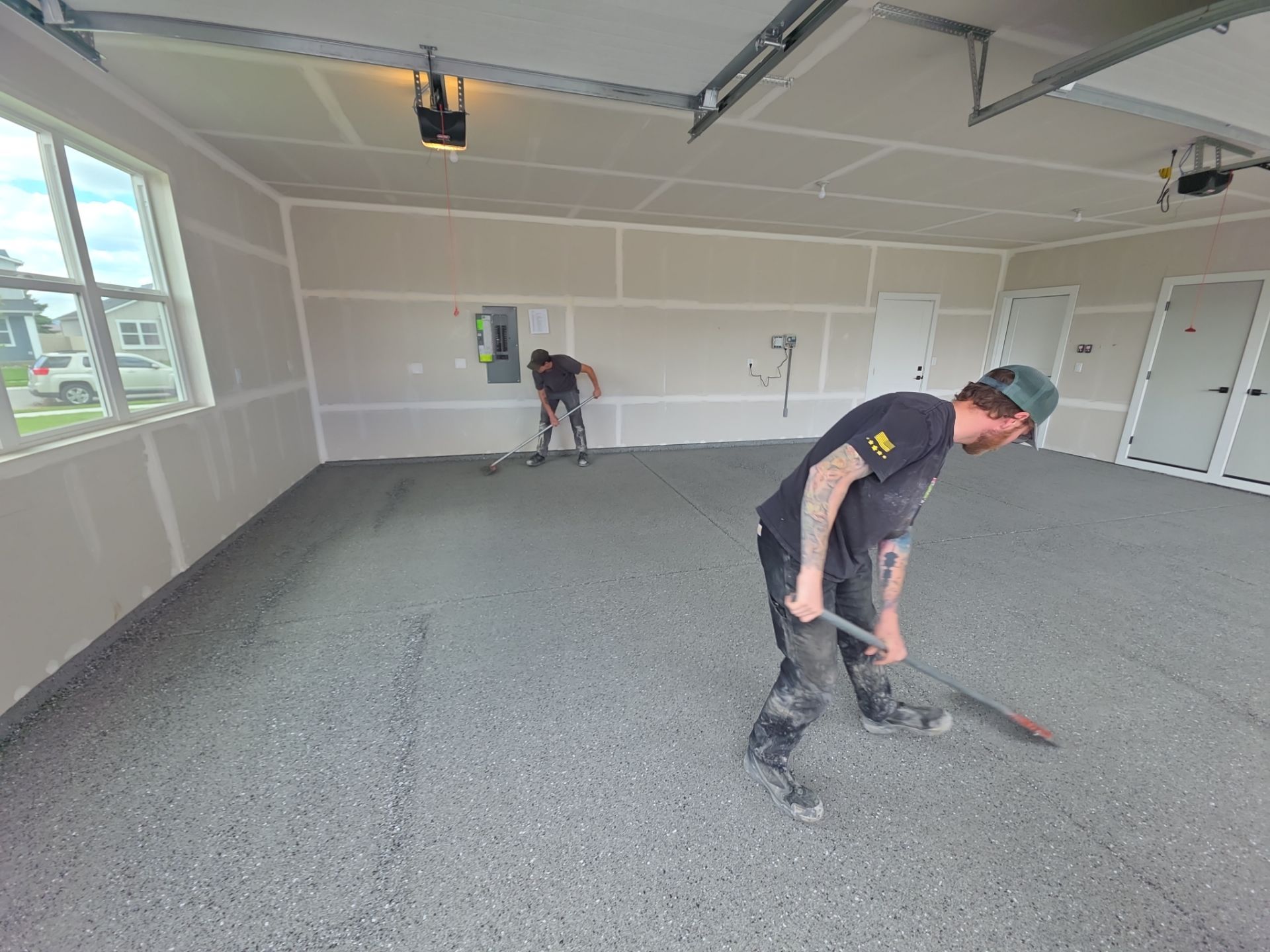 Custom Slate Hybrid Polyaspartic Garage Floor Coating in Coeur d'Alene by Croc Coatings, LLC