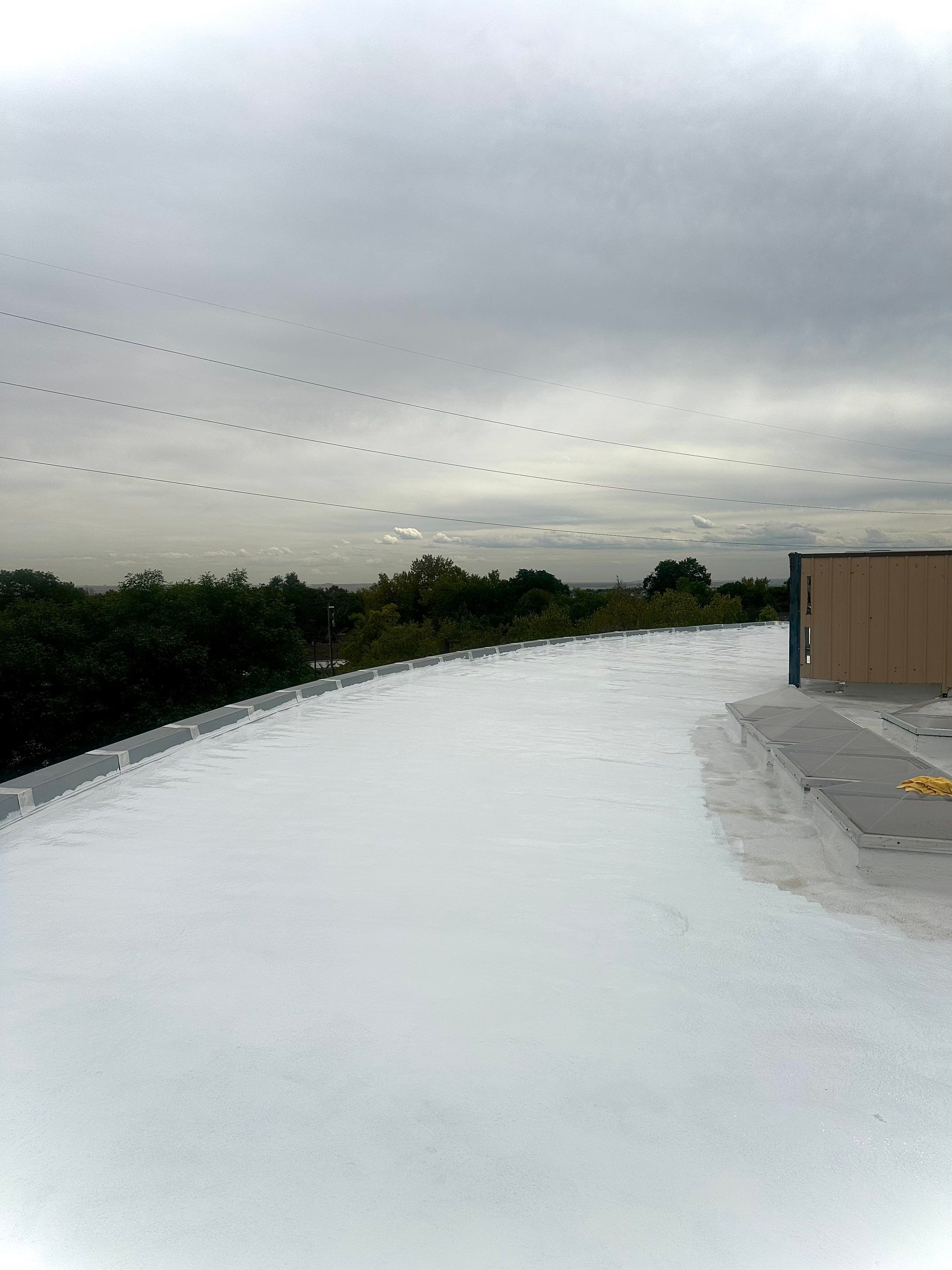 SPF coated with 100% Silicone Coating by Rhino Roofing LLC